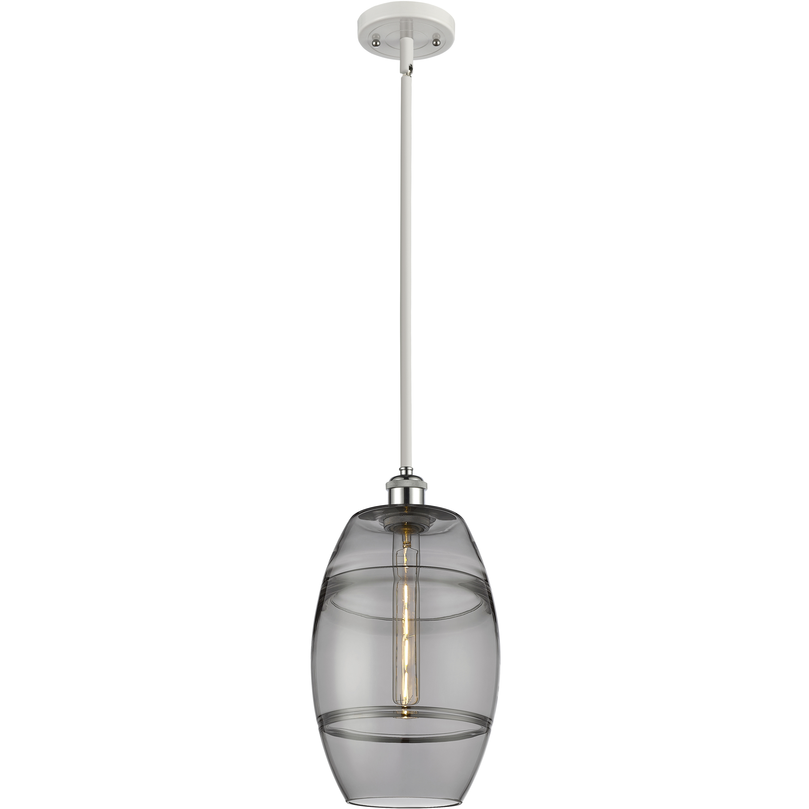 Ballston Vaz 1 Light 8 inch White Polished Chrome Stem Hung Mini Pendant Ceiling Light
