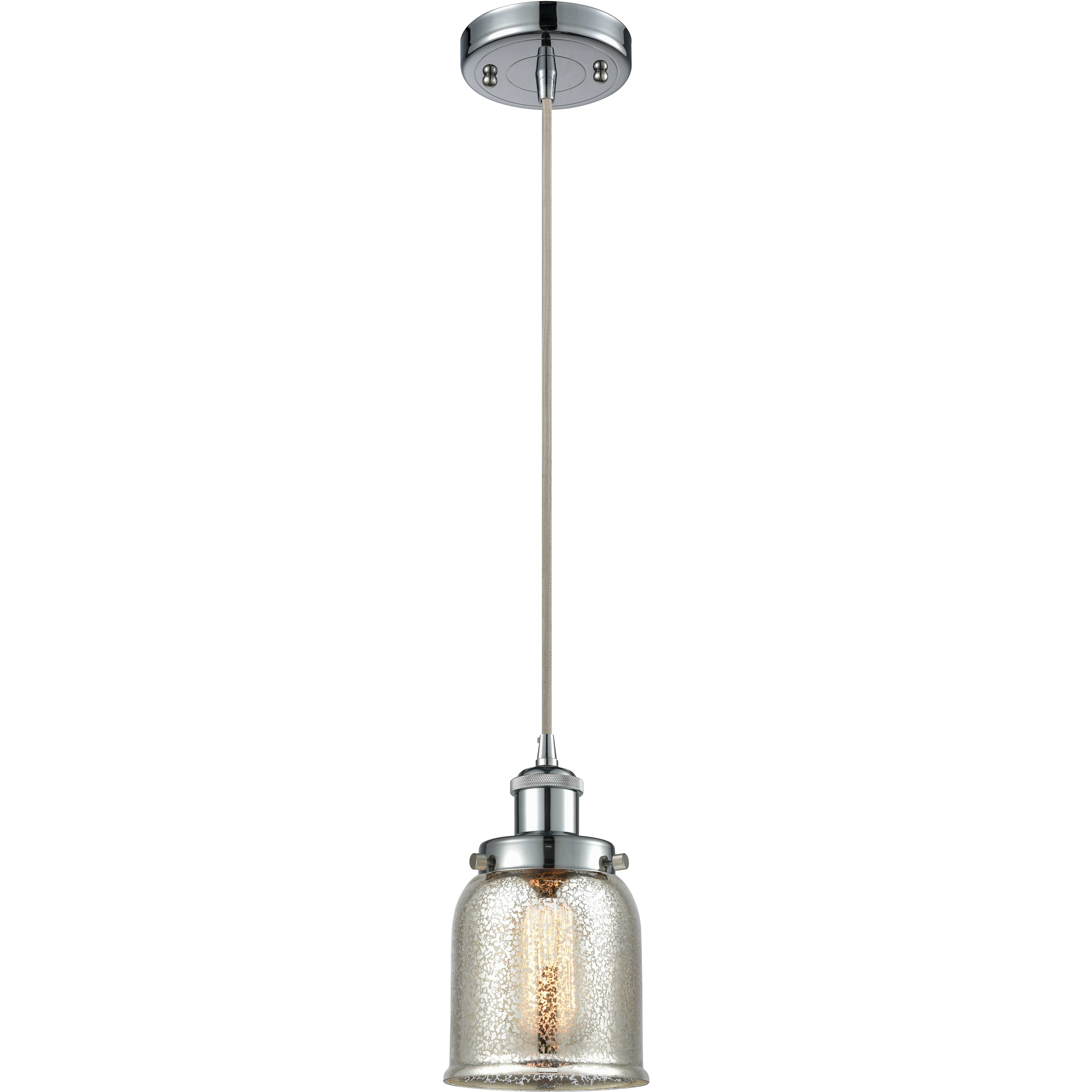 Small Bell 1 Light 5 inch Polished Chrome Mini Pendant Ceiling Light, Ballston
