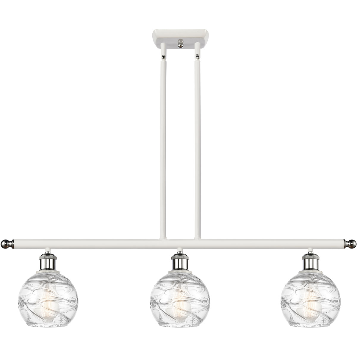 Ballston Small Deco Swirl LED 36 inch White and Polished Chrome Island Light Ceiling Light, Ballston
