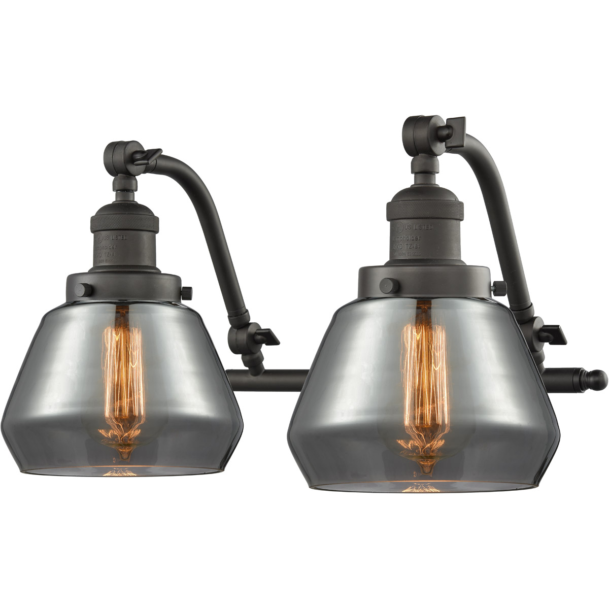 Franklin Restoration Fulton LED 18 inch Oil Rubbed Bronze Bath Vanity Light Wall Light in Plated Smoke Glass, Franklin Restoration