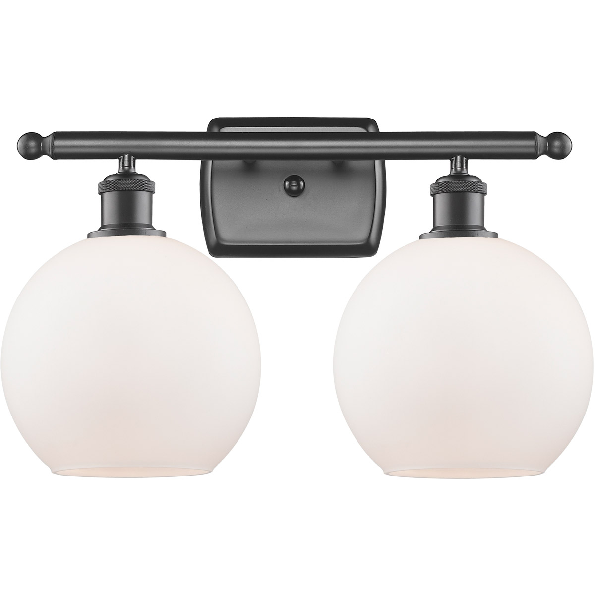 Ballston Athens 2 Light 16 inch Oil Rubbed Bronze Bath Vanity Light Wall Light in Matte White Glass, Ballston