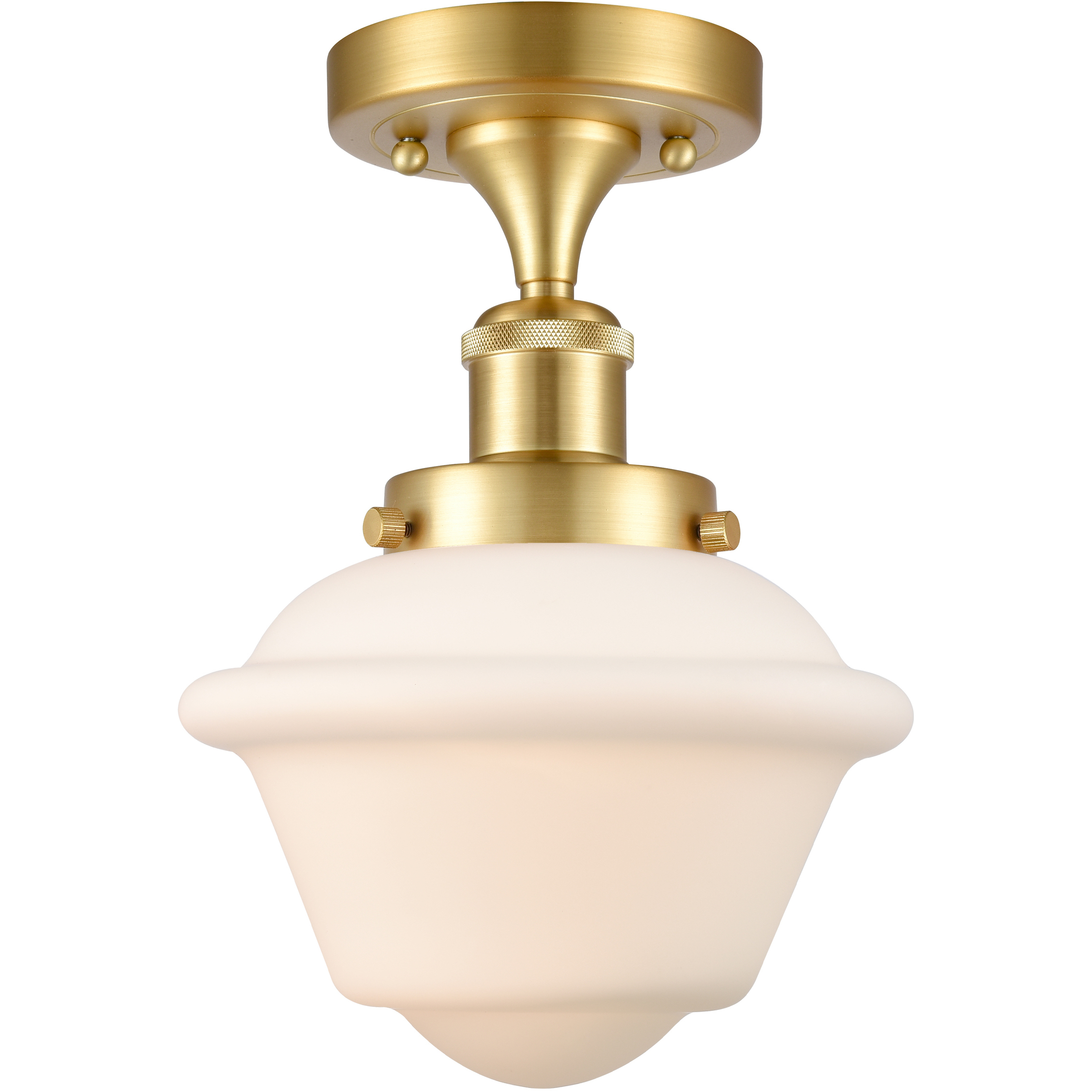 Oxford 1 Light 6.5 inch Satin Gold Semi-Flush Mount Ceiling Light