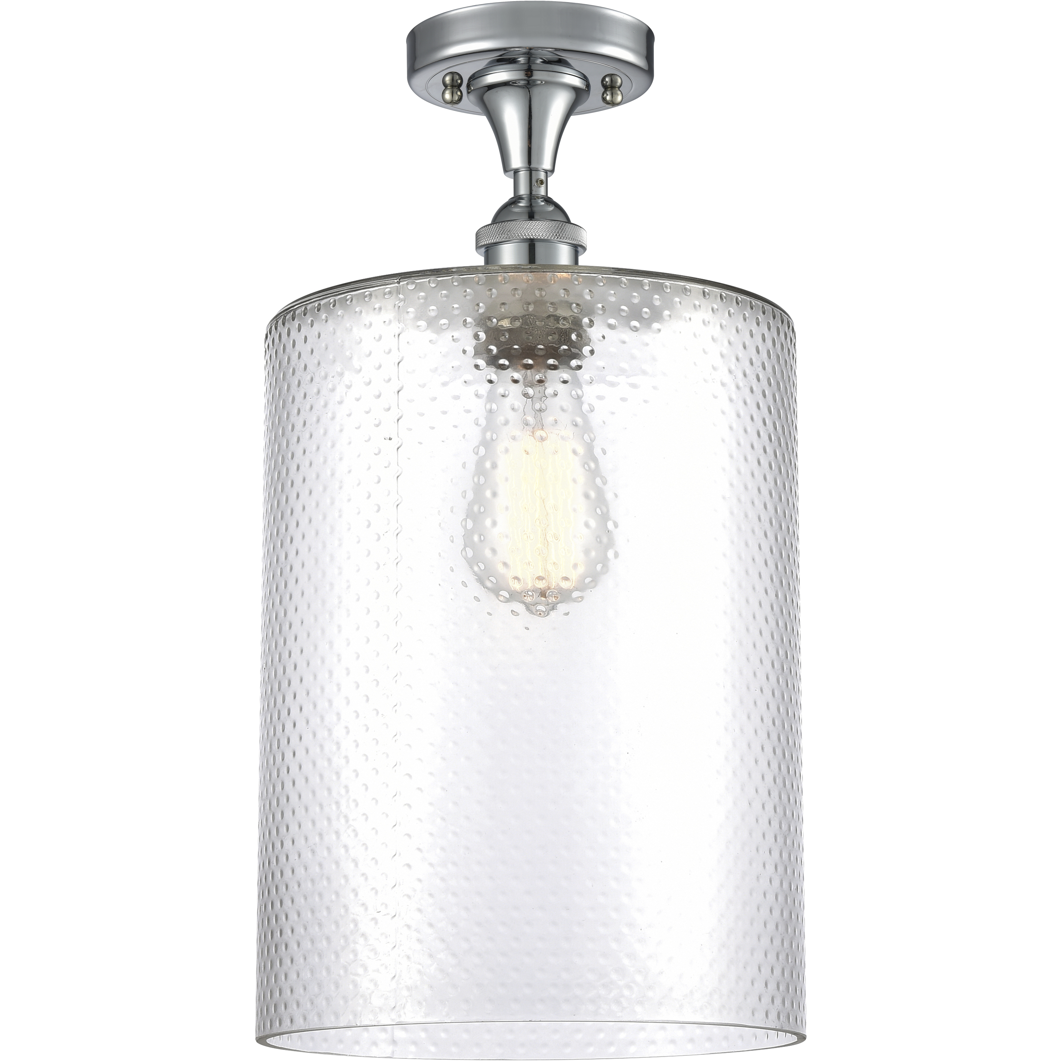 Edison Cobbleskill 1 Light 9 inch Polished Chrome Semi-Flush Mount Ceiling Light in Clear Glass