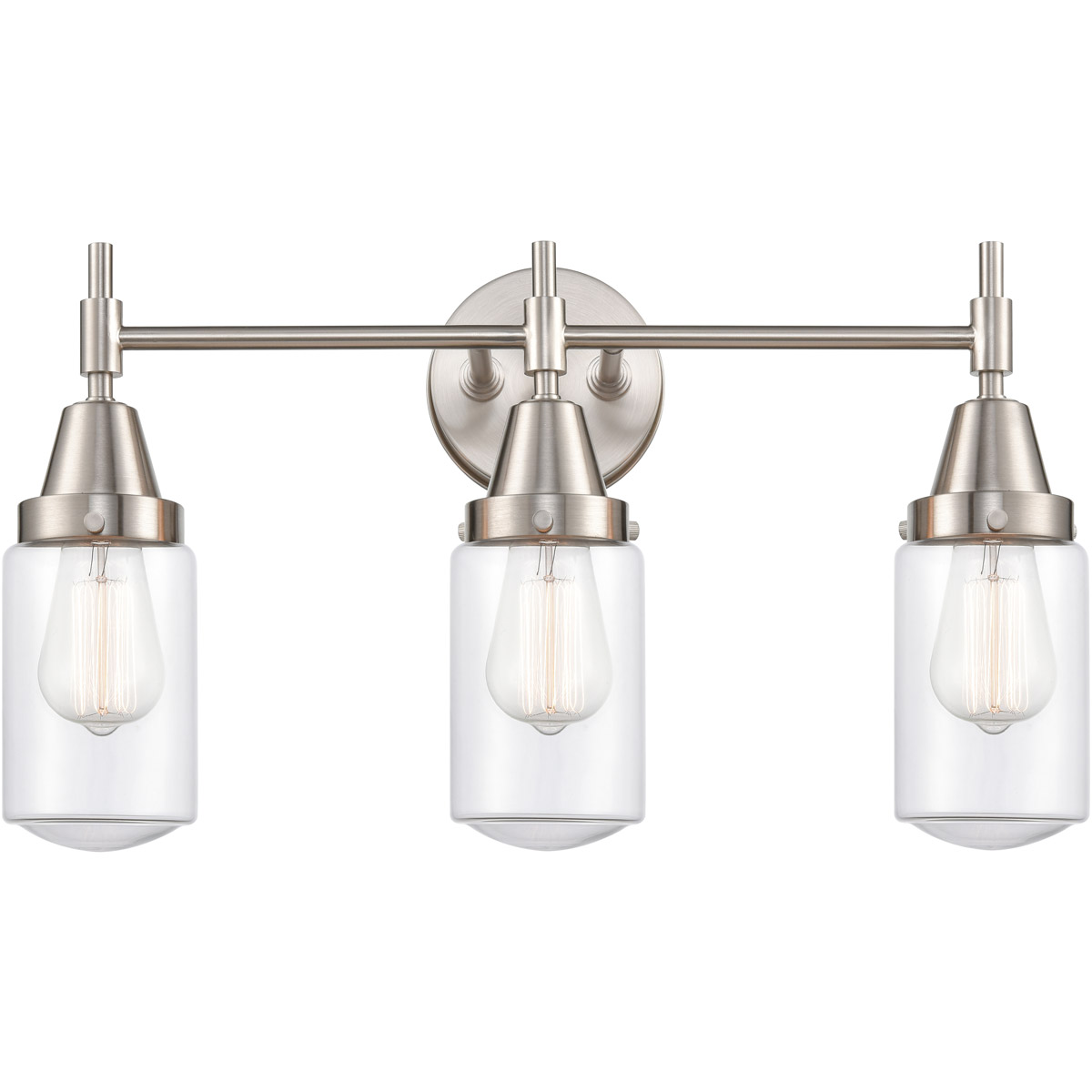 Caden 3 Light 23 inch Satin Nickel Bath Vanity Light Wall Light in Clear Glass