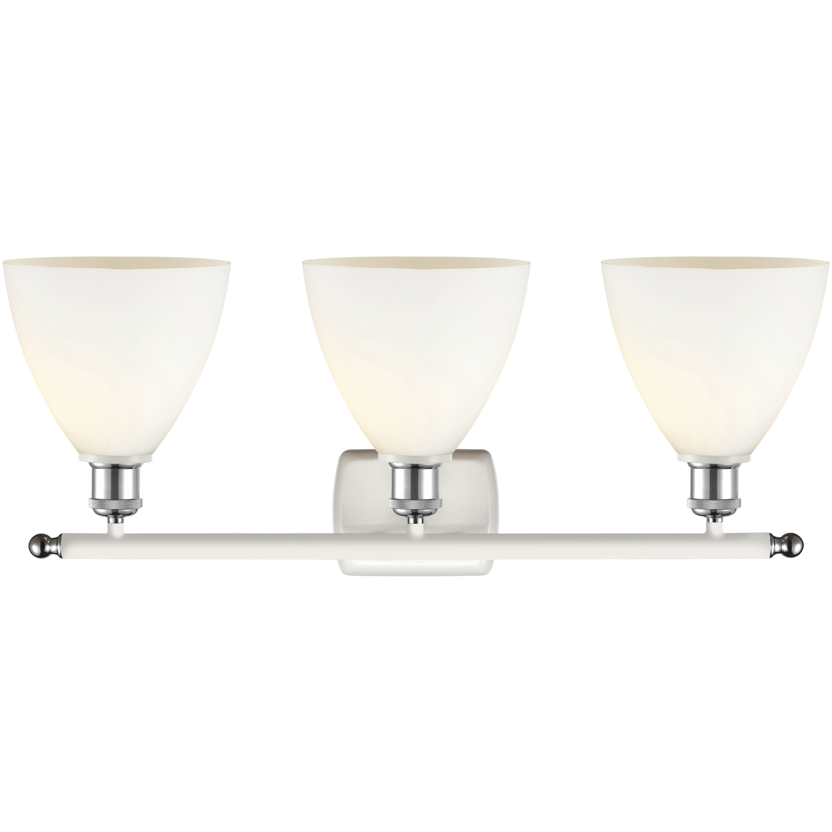 Ballston Ballston Dome LED 28 inch White and Polished Chrome Bath Vanity Light Wall Light in Matte White Glass