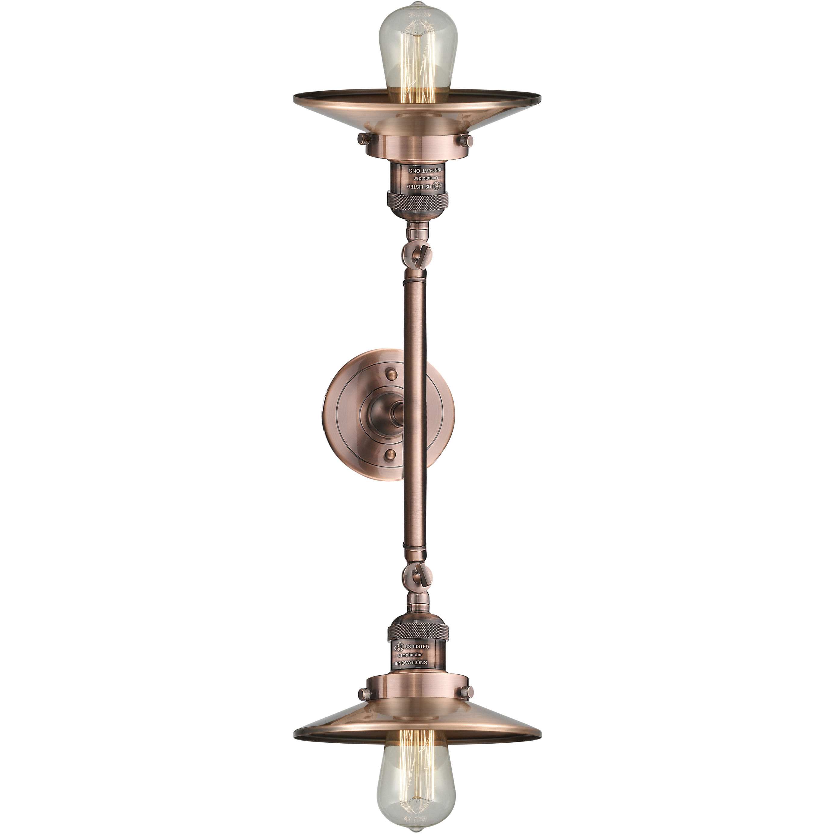 Franklin Restoration Railroad 2 Light 18 inch Antique Copper Bath Vanity Light Wall Light, Franklin Restoration