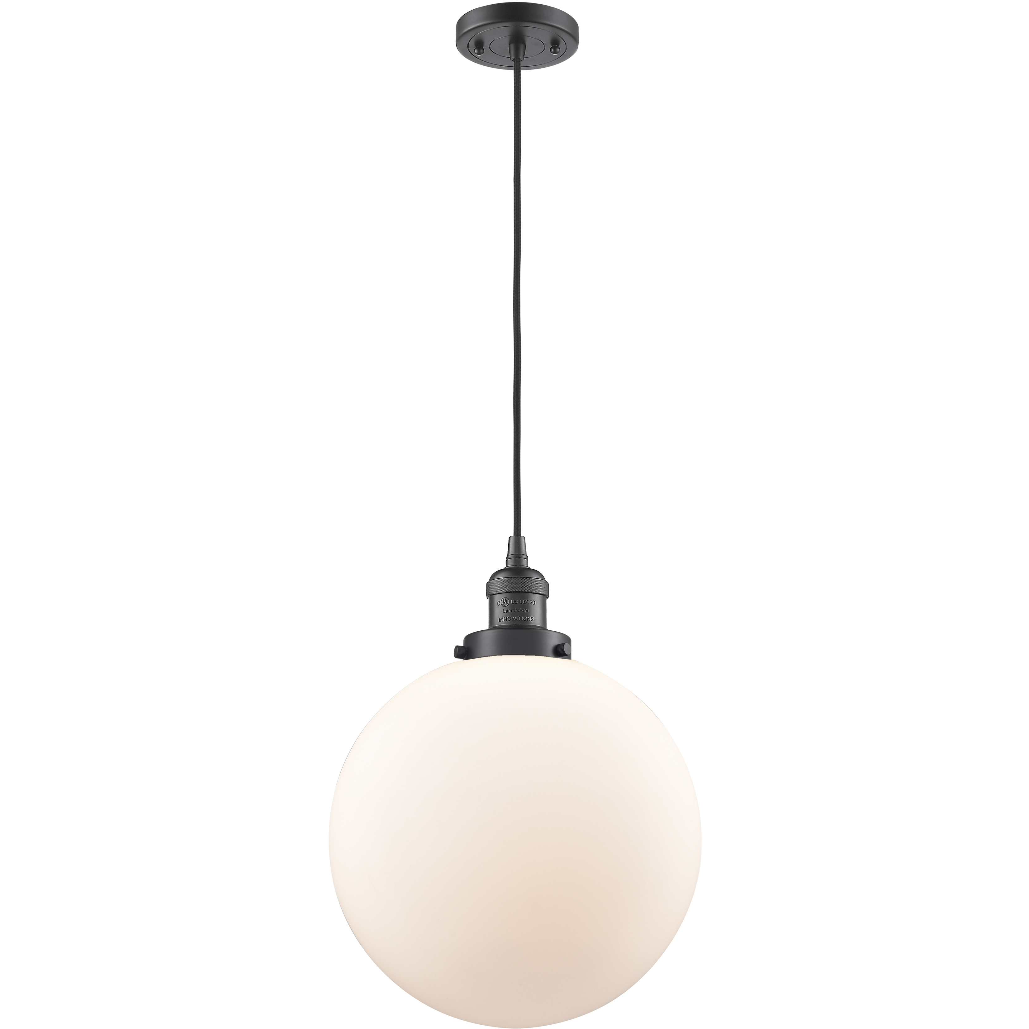 Franklin Restoration Beacon LED 12 inch Oil Rubbed Bronze Mini Pendant Ceiling Light in Matte White, Franklin Restoration