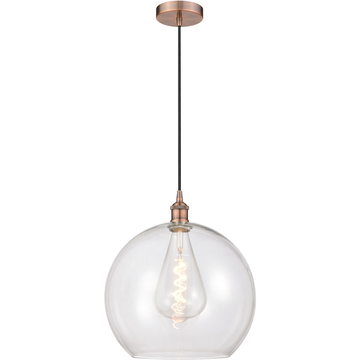 Edison Athens 1 Light 14 inch Antique Copper Pendant Ceiling Light