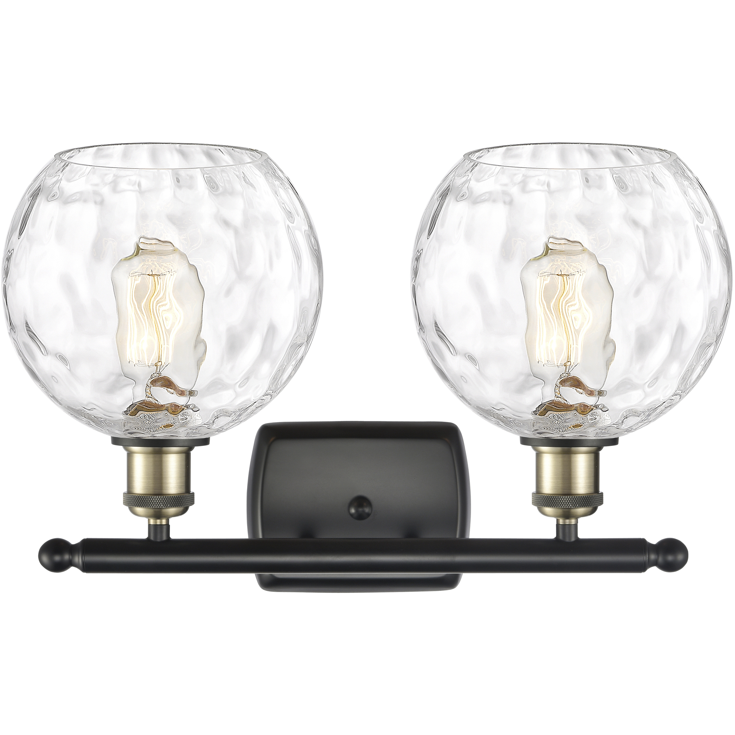 Ballston Athens Water Glass 2 Light 18 inch Black Antique Brass Bath Vanity Light Wall Light