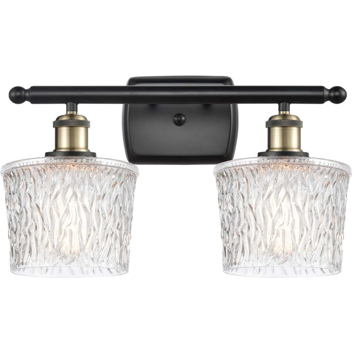 Ballston Niagra 2 Light 16 inch Black Antique Brass Bath Vanity Light Wall Light, Ballston
