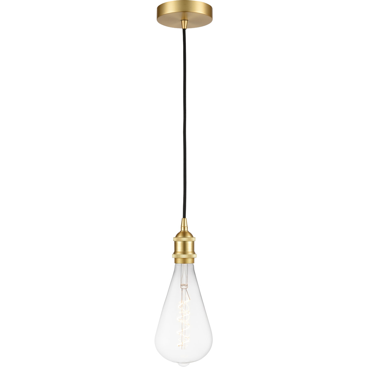Ballston Edison LED 5 inch Satin Gold Mini Pendant Ceiling Light, Ballston