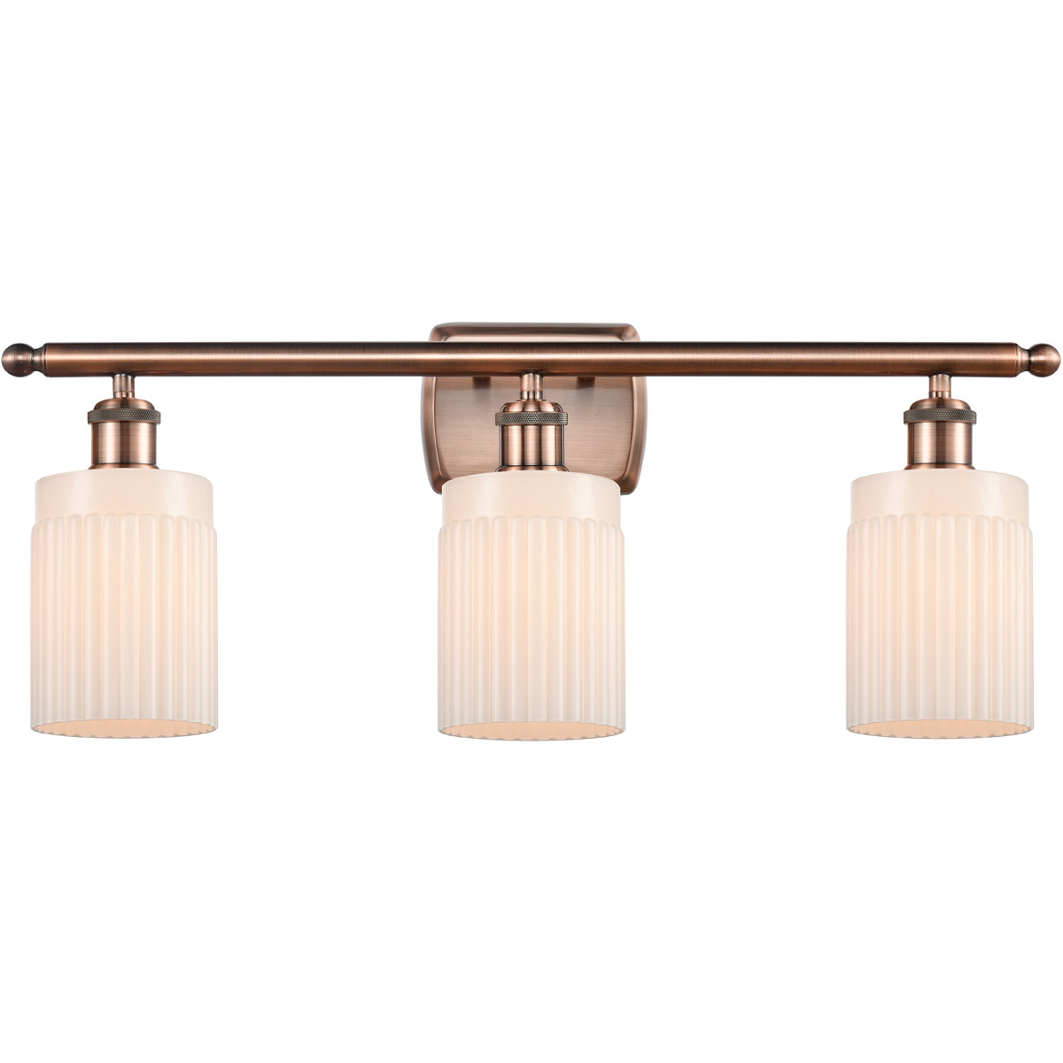 Ballston Hadley LED 26 inch Antique Copper Bath Vanity Light Wall Light in Matte White Glass, Ballston