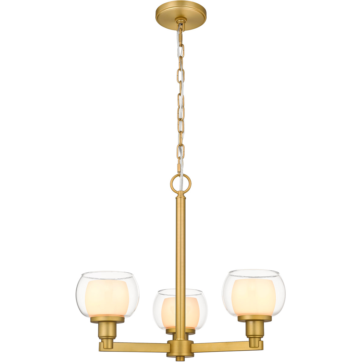 Cairo 3 Light 19.63 inch Satin Gold Pendant Ceiling Light in Incandescent