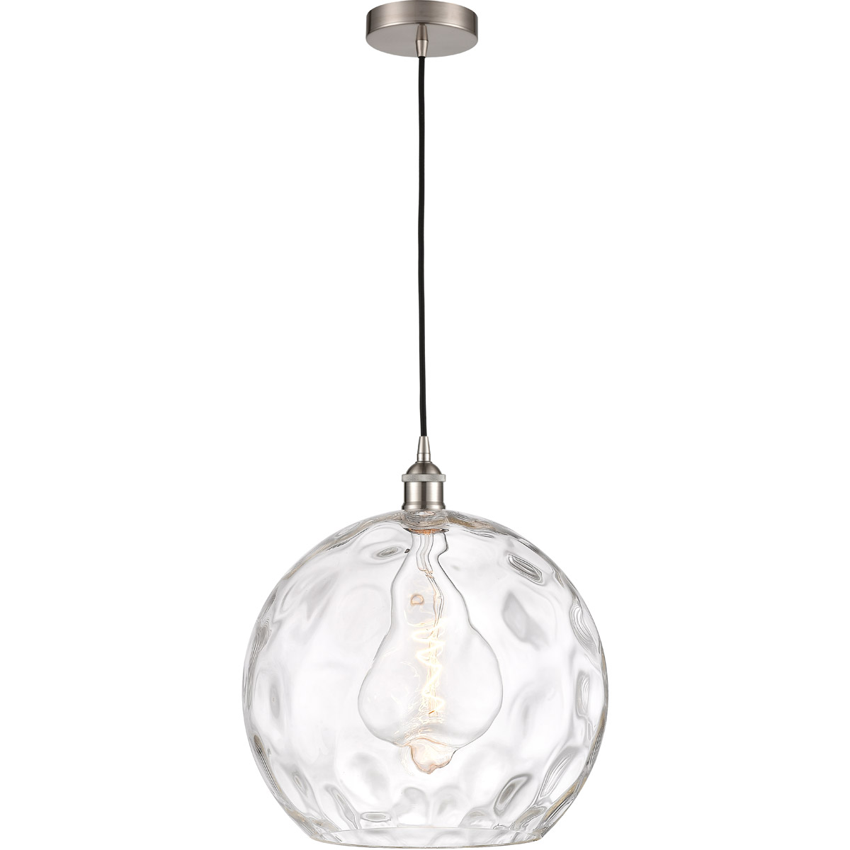 Edison Athens Water Glass 1 Light 14 inch Brushed Satin Nickel Pendant Ceiling Light