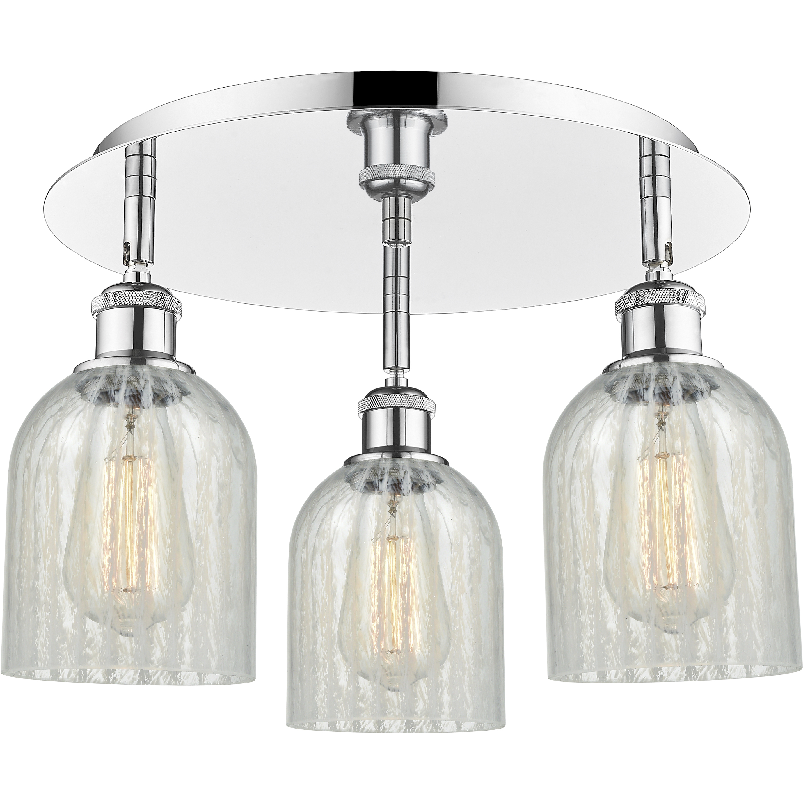Caledonia 3 Light 16.75 inch Polished Chrome Flush Mount Ceiling Light in Mouchette