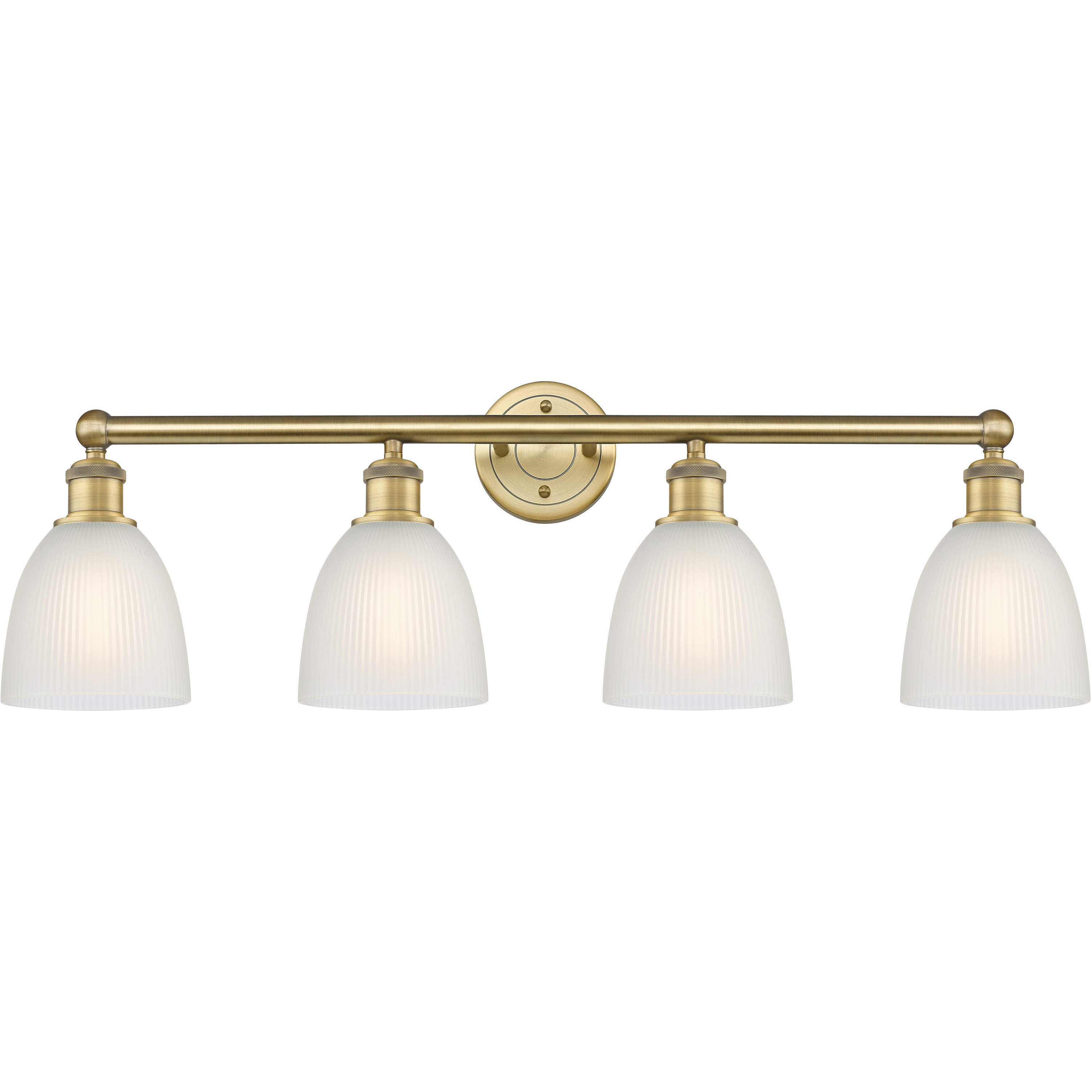 Castile 4 Light 33 inch Brushed Brass Bath Vanity Light Wall Light in White