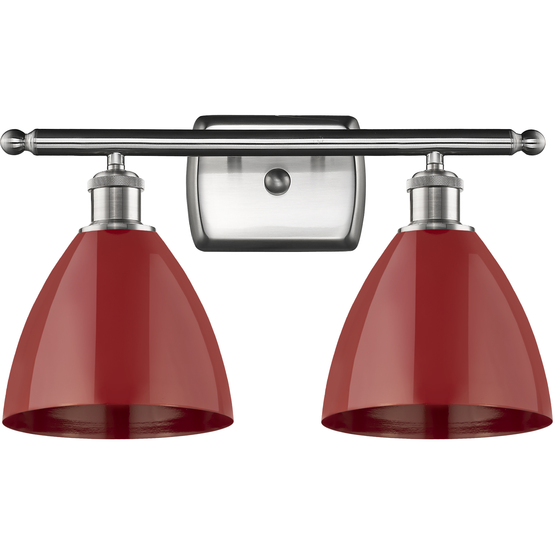 Ballston Plymouth Dome LED 17.5 inch Brushed Satin Nickel Bath Vanity Light Wall Light in Matte Red