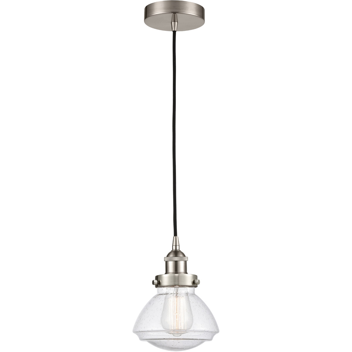 Edison Olean 1 Light 7 inch Brushed Satin Nickel Mini Pendant Ceiling Light