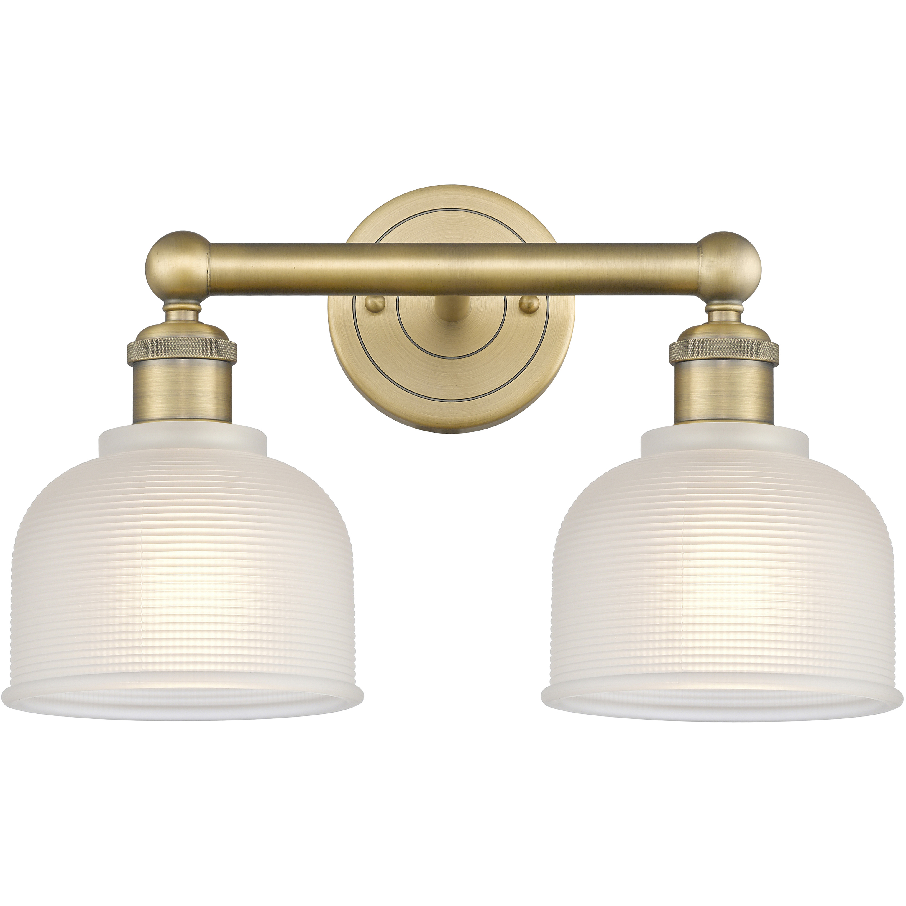 Dayton 2 Light 14.5 inch Brushed Brass Bath Vanity Light Wall Light in White