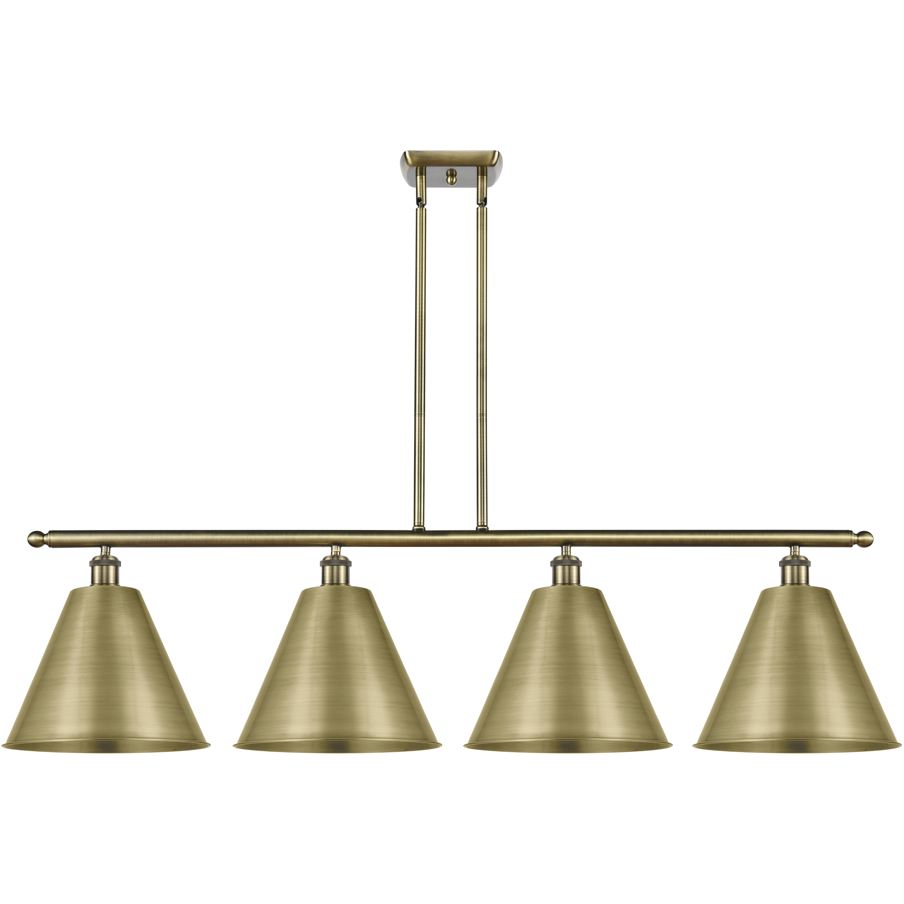 Ballston Cone 4 Light 50 inch Antique Brass Island Light Ceiling Light