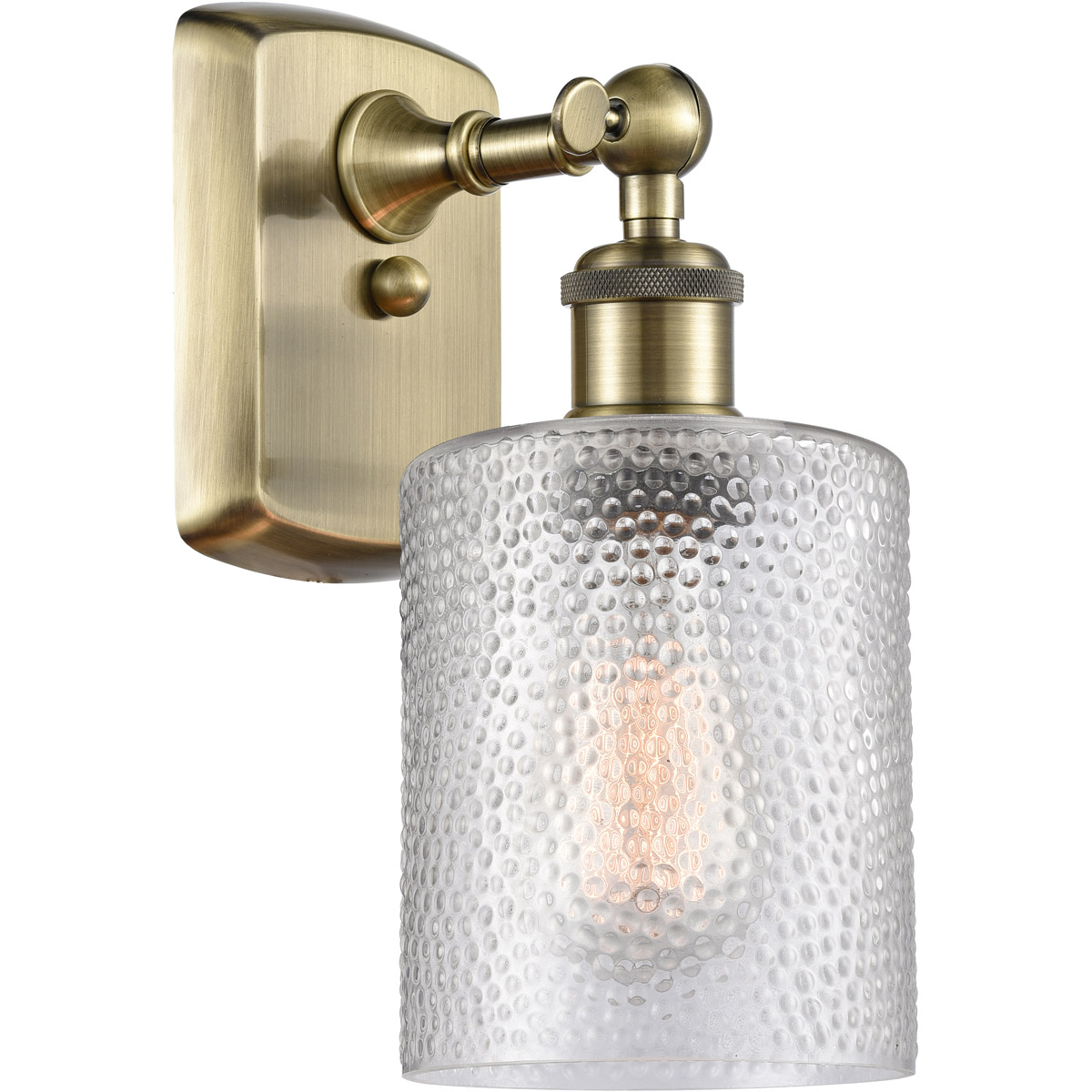 Ballston Cobbleskill LED 5 inch Antique Brass Sconce Wall Light in Clear Glass, Ballston