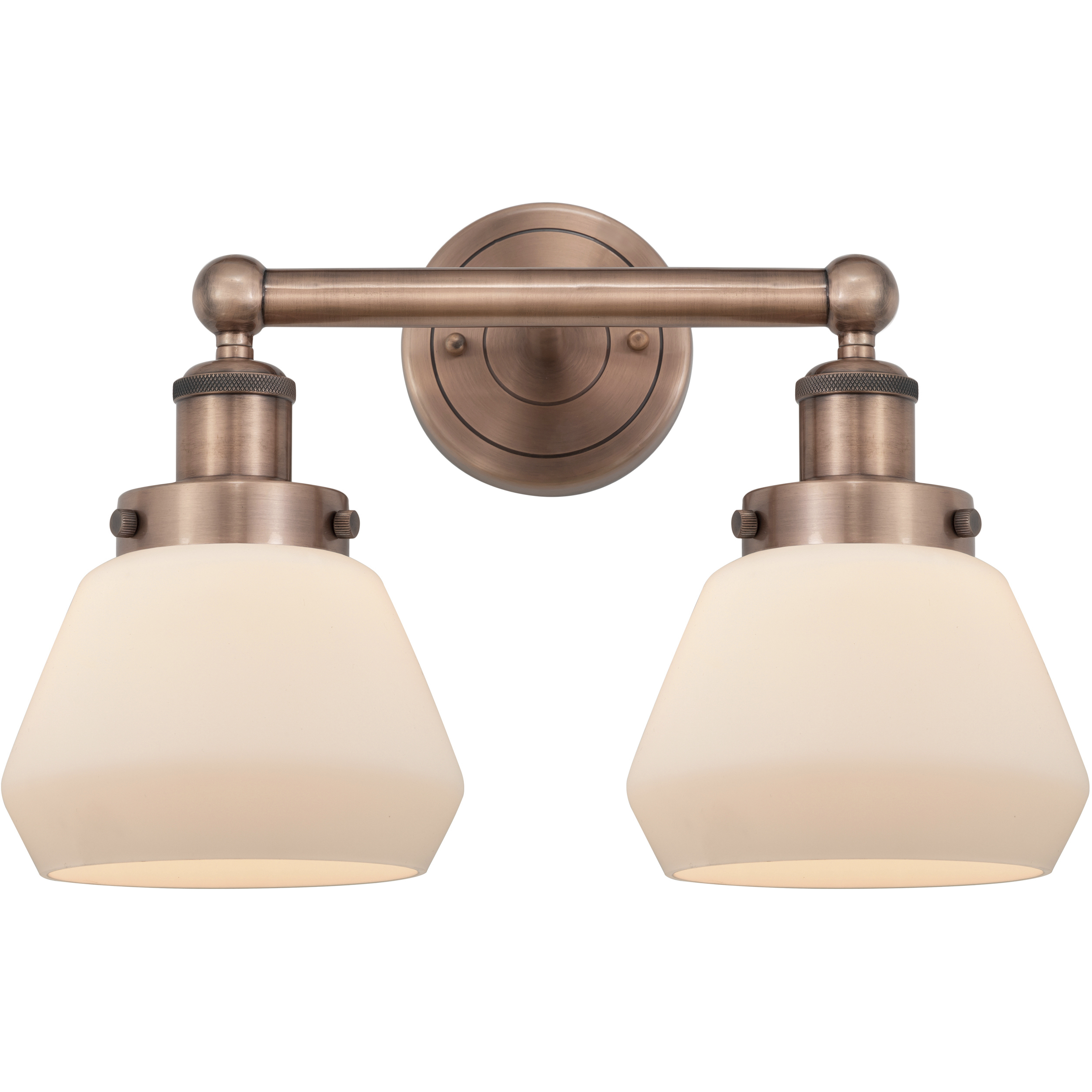 Fulton 2 Light 15.5 inch Antique Copper Bath Vanity Light Wall Light in Matte White