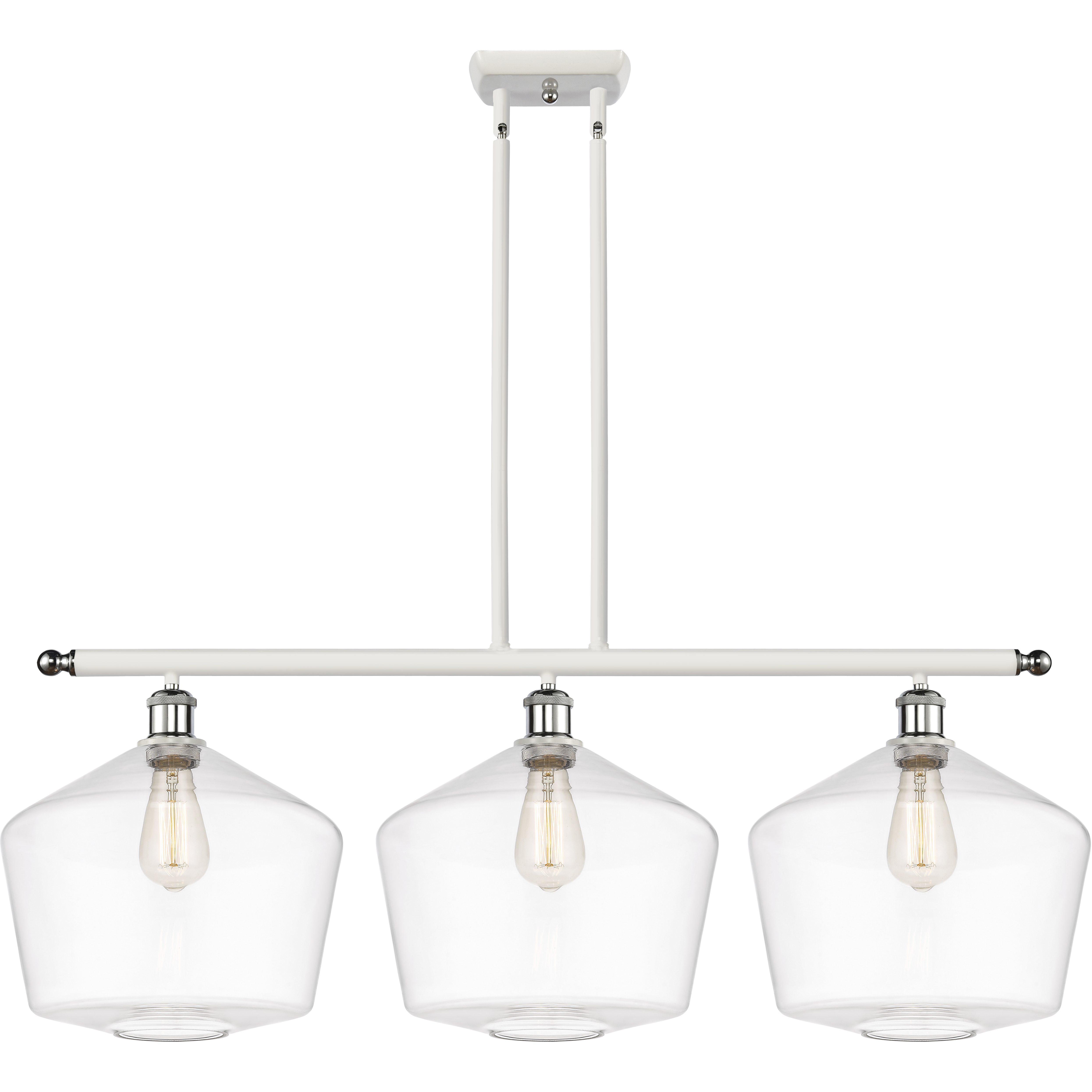 Ballston Cindyrella LED 39 inch White and Polished Chrome Island Light Ceiling Light in Clear Glass