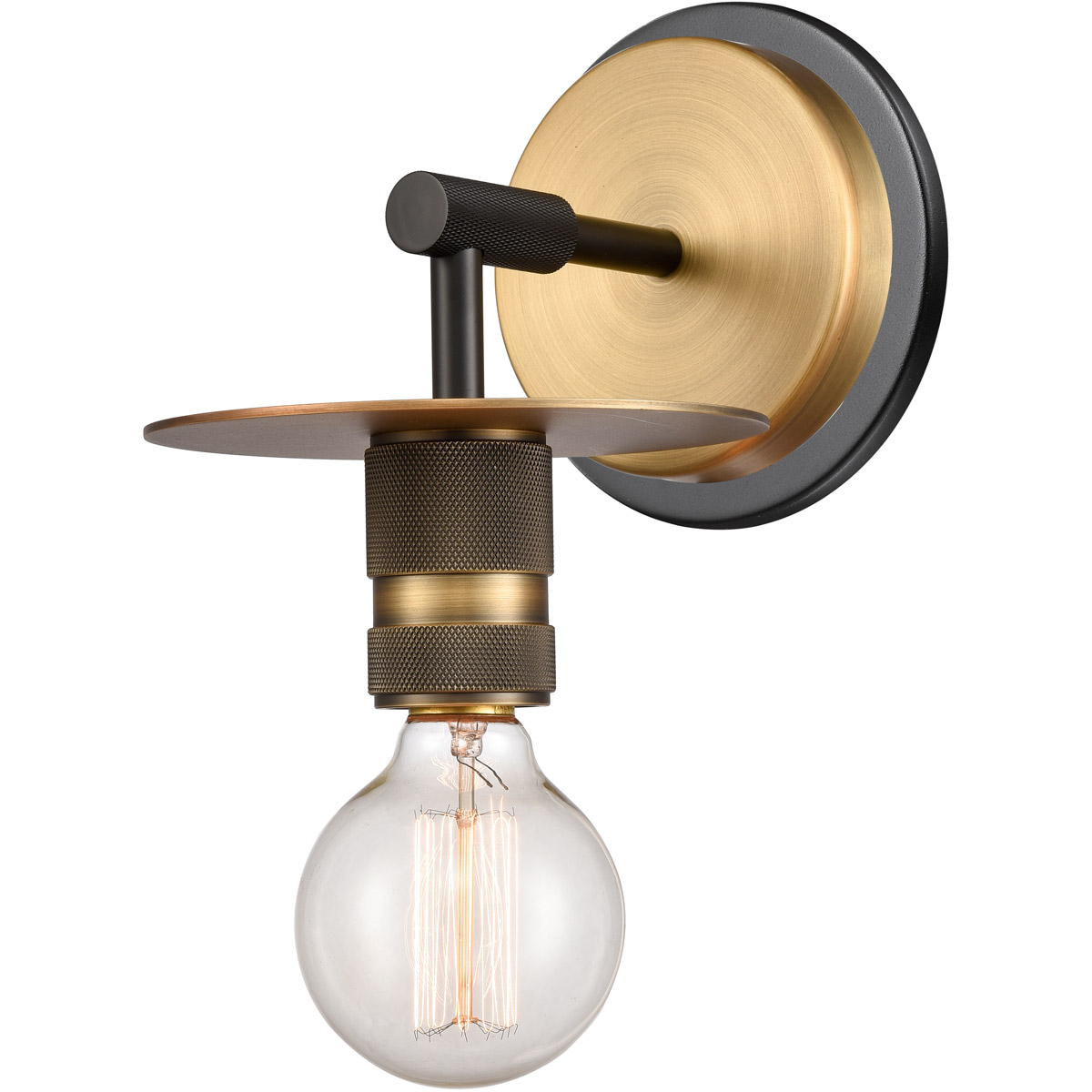Restoration Aurora LED 5.88 inch Black Brushed Brass Sconce Wall Light, Restoration