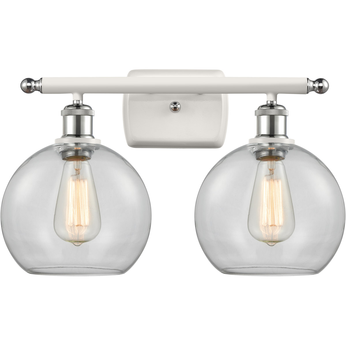 Ballston Athens LED 16 inch White and Polished Chrome Bath Vanity Light Wall Light in Clear Glass, Ballston