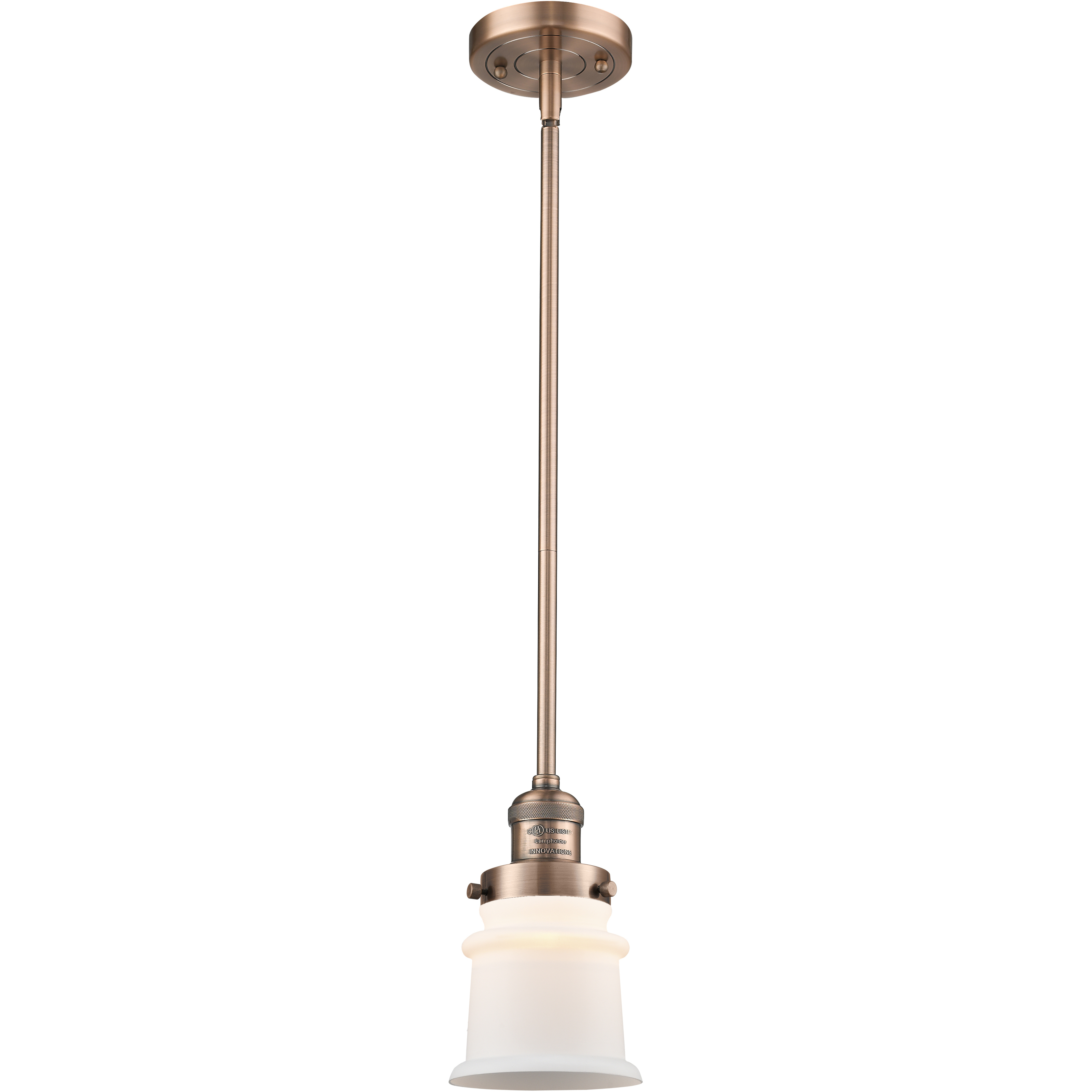 Franklin Restoration Canton LED 6.5 inch Antique Copper Mini Pendant Ceiling Light in Matte White, Franklin Restoration