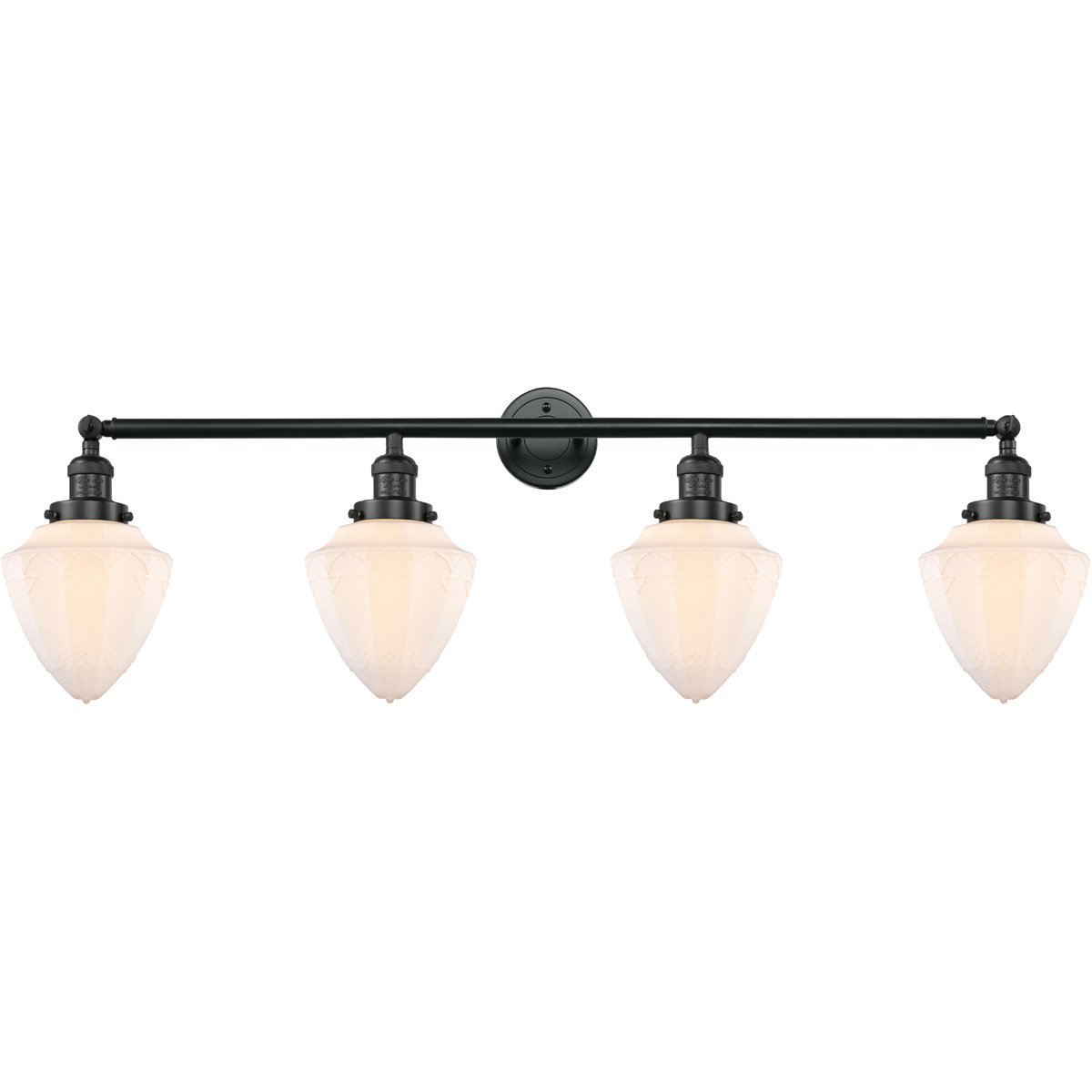 Franklin Restoration Bullet 4 Light 46 inch Matte Black Bath Vanity Light Wall Light