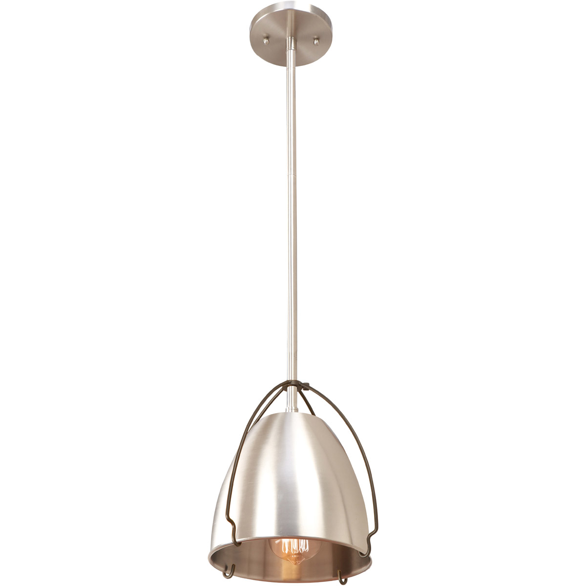 Rani LED 9 inch Black/Satin Nickel Mini Pendant Ceiling Light
