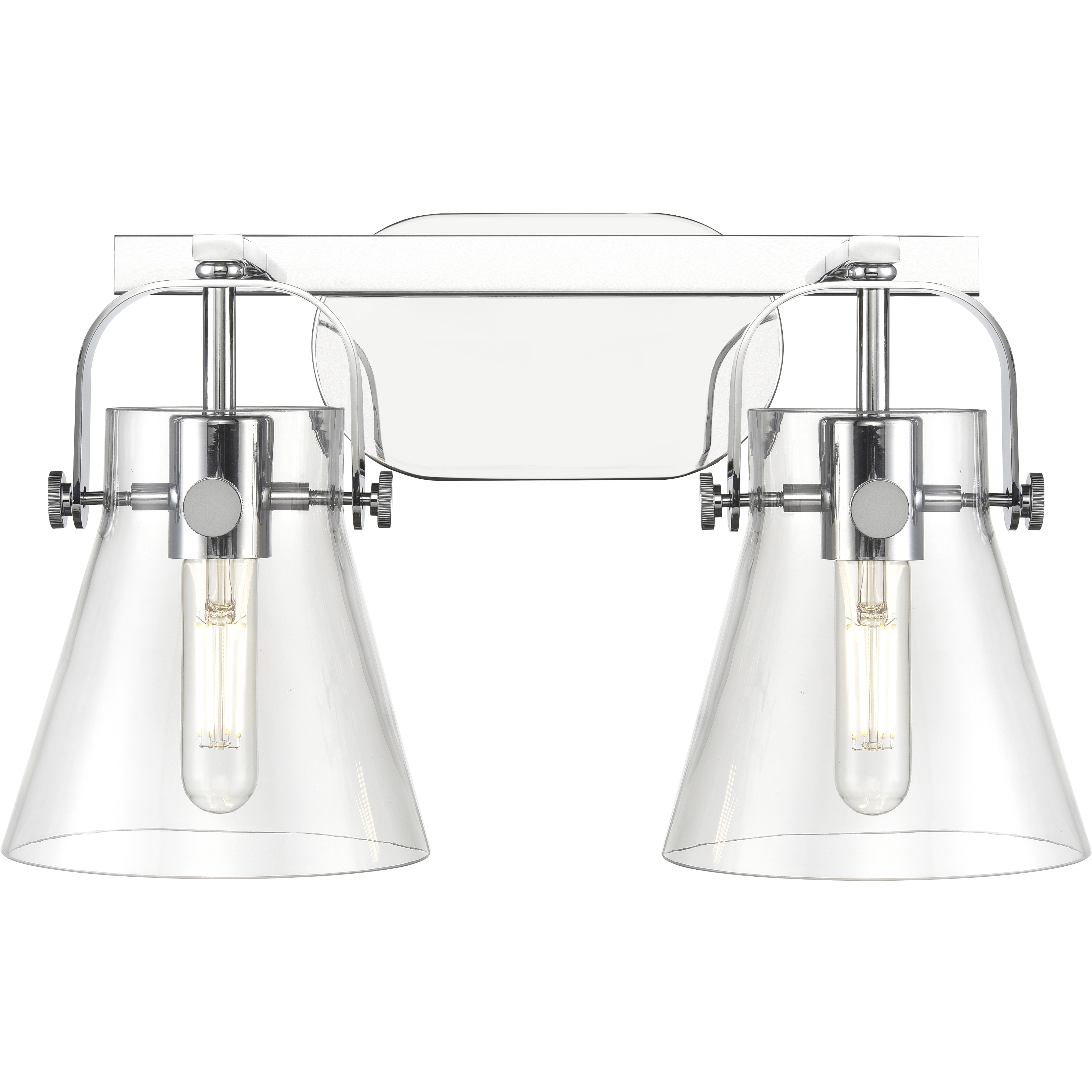 Pilaster II Cone 2 Light 17 inch Polished Chrome Bath Vanity Light Wall Light in Clear Glass