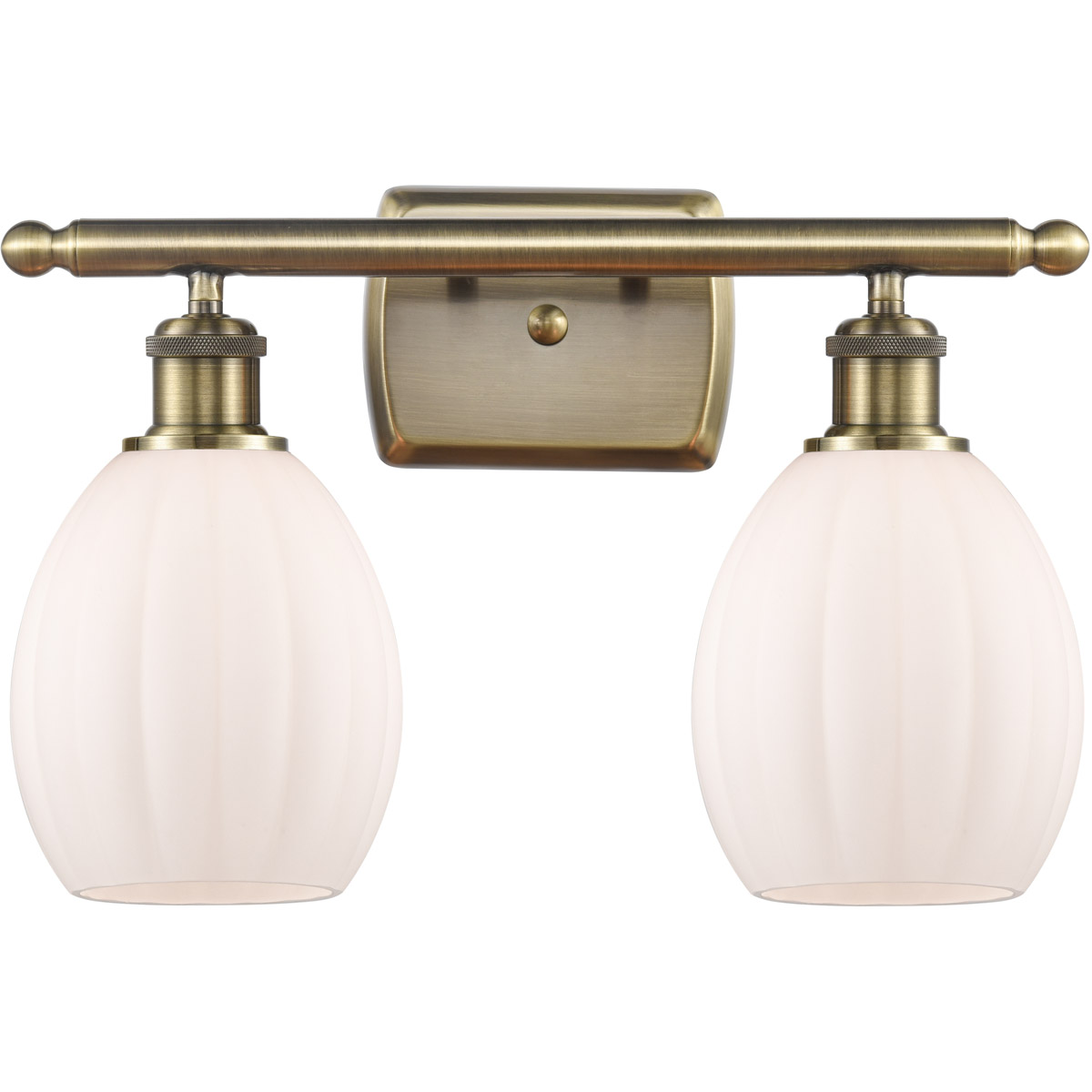 Ballston Eaton LED 16 inch Antique Brass Bath Vanity Light Wall Light in Matte White Glass, Ballston