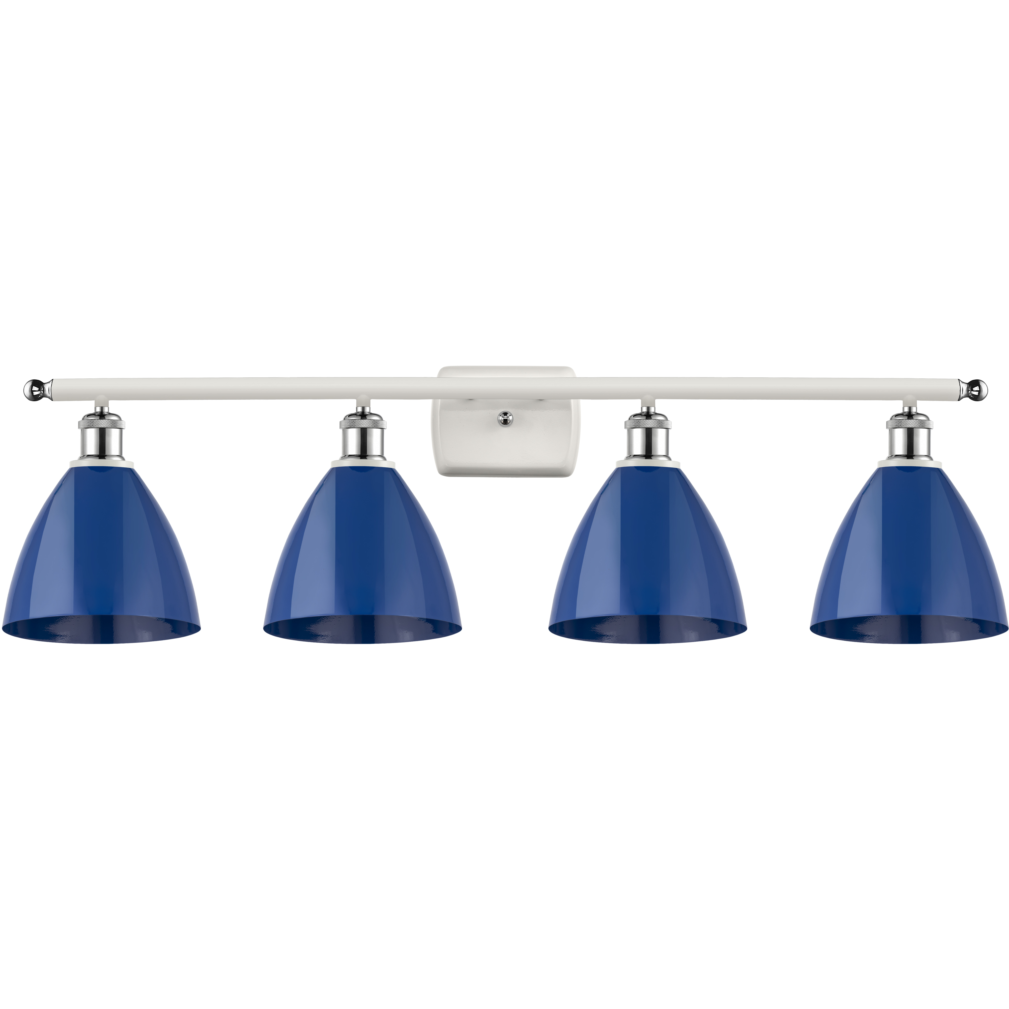 Ballston Plymouth Dome LED 38 inch White and Polished Chrome Bath Vanity Light Wall Light in Matte Blue