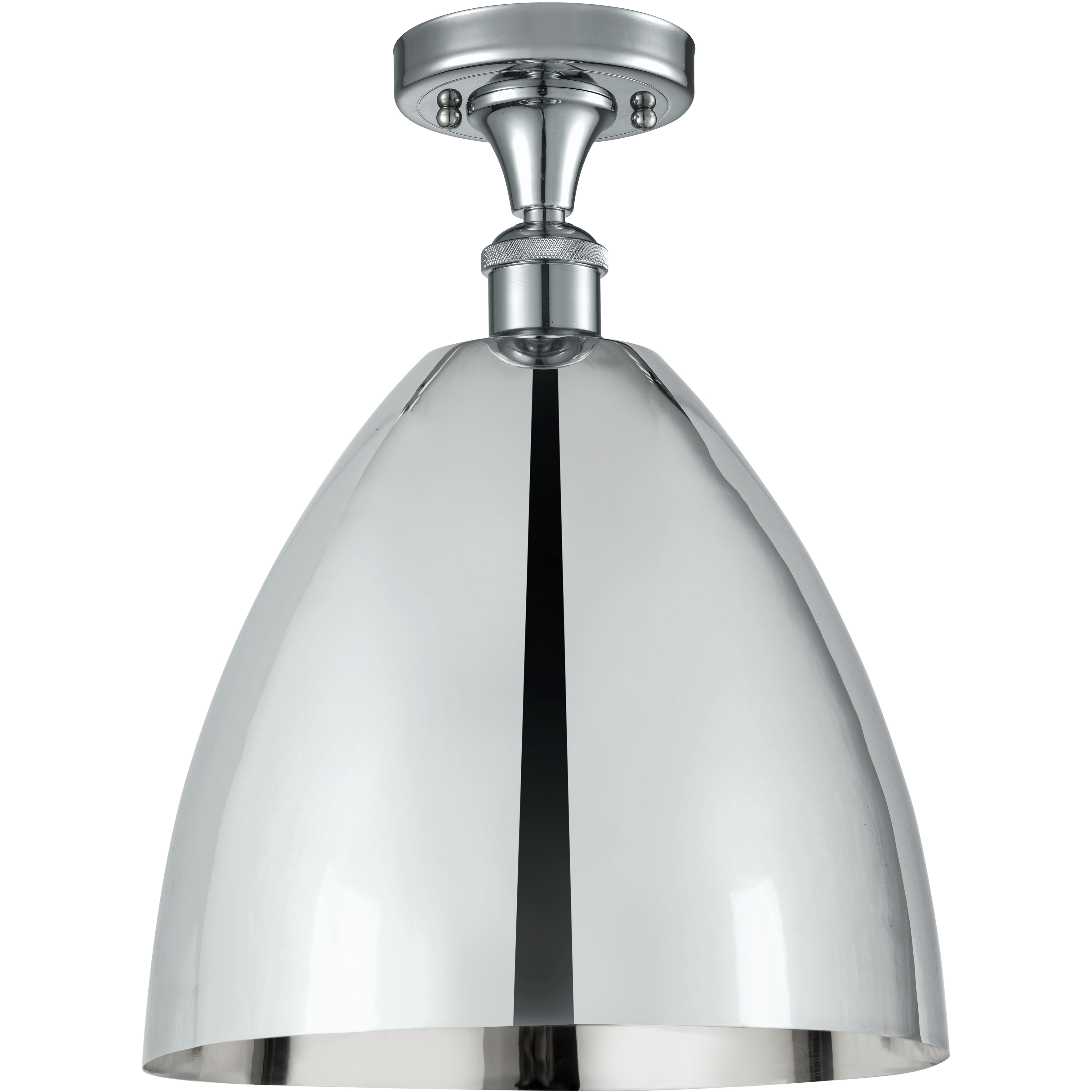 Edison Metal Bristol 1 Light 12 inch Polished Chrome Semi-Flush Mount Ceiling Light