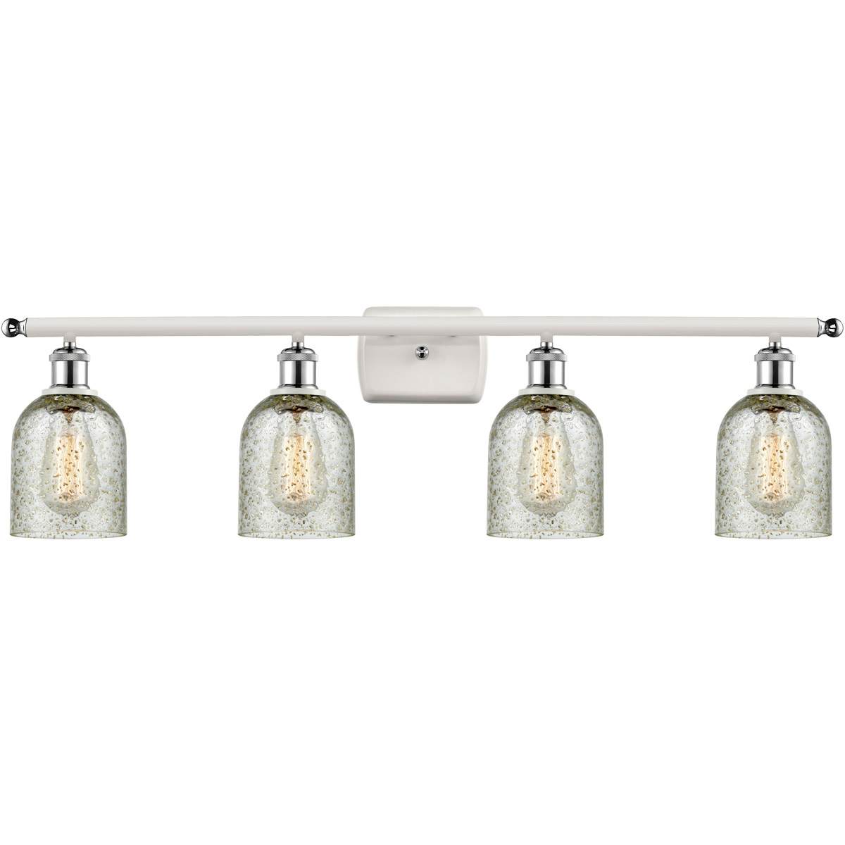 Ballston Caledonia LED 36 inch White and Polished Chrome Bath Vanity Light Wall Light in Mica Glass, Ballston