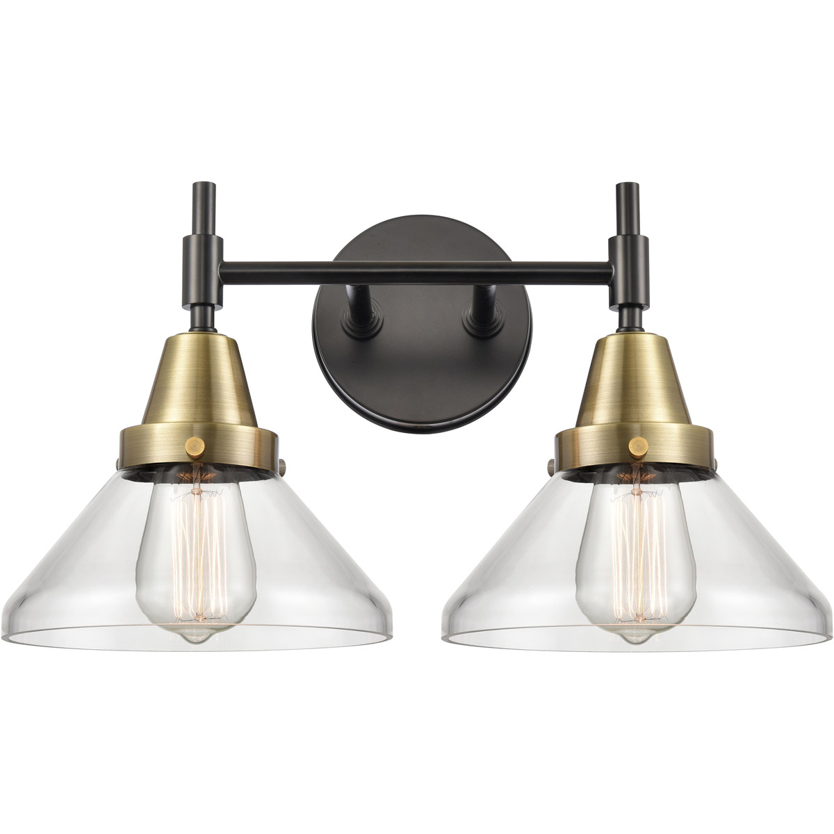 Caden 2 Light 17 inch Black Antique Brass Bath Vanity Light Wall Light