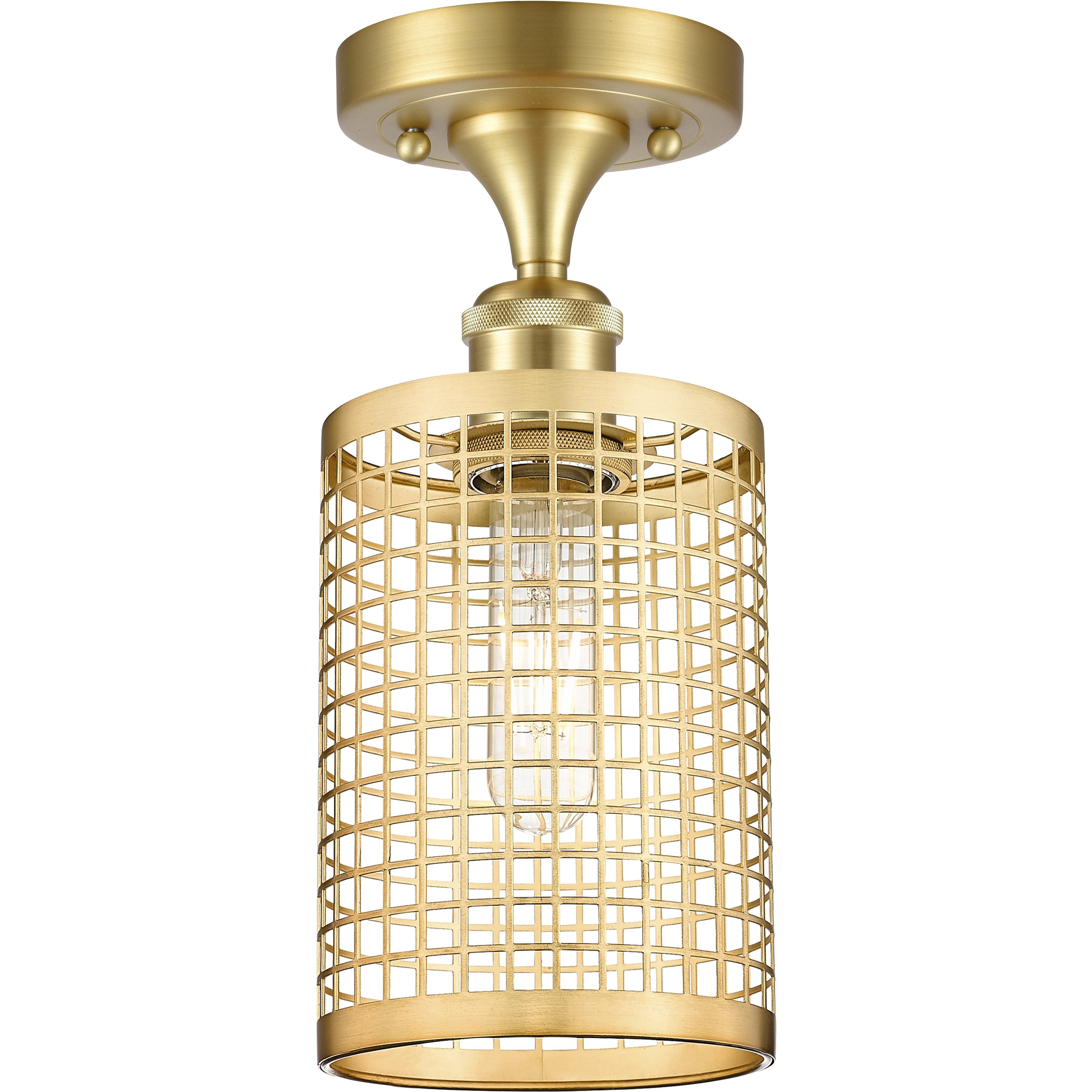 Nestbrook 1 Light 5 inch Satin Gold Semi-Flush Mount Ceiling Light
