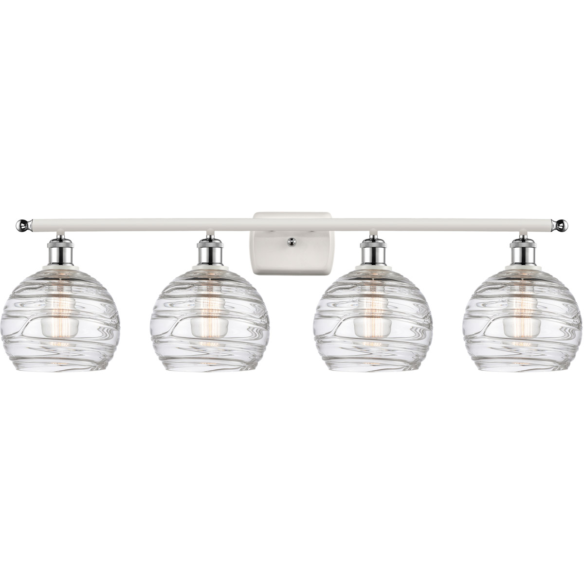Ballston Deco Swirl LED 36 inch White and Polished Chrome Bath Vanity Light Wall Light, Ballston