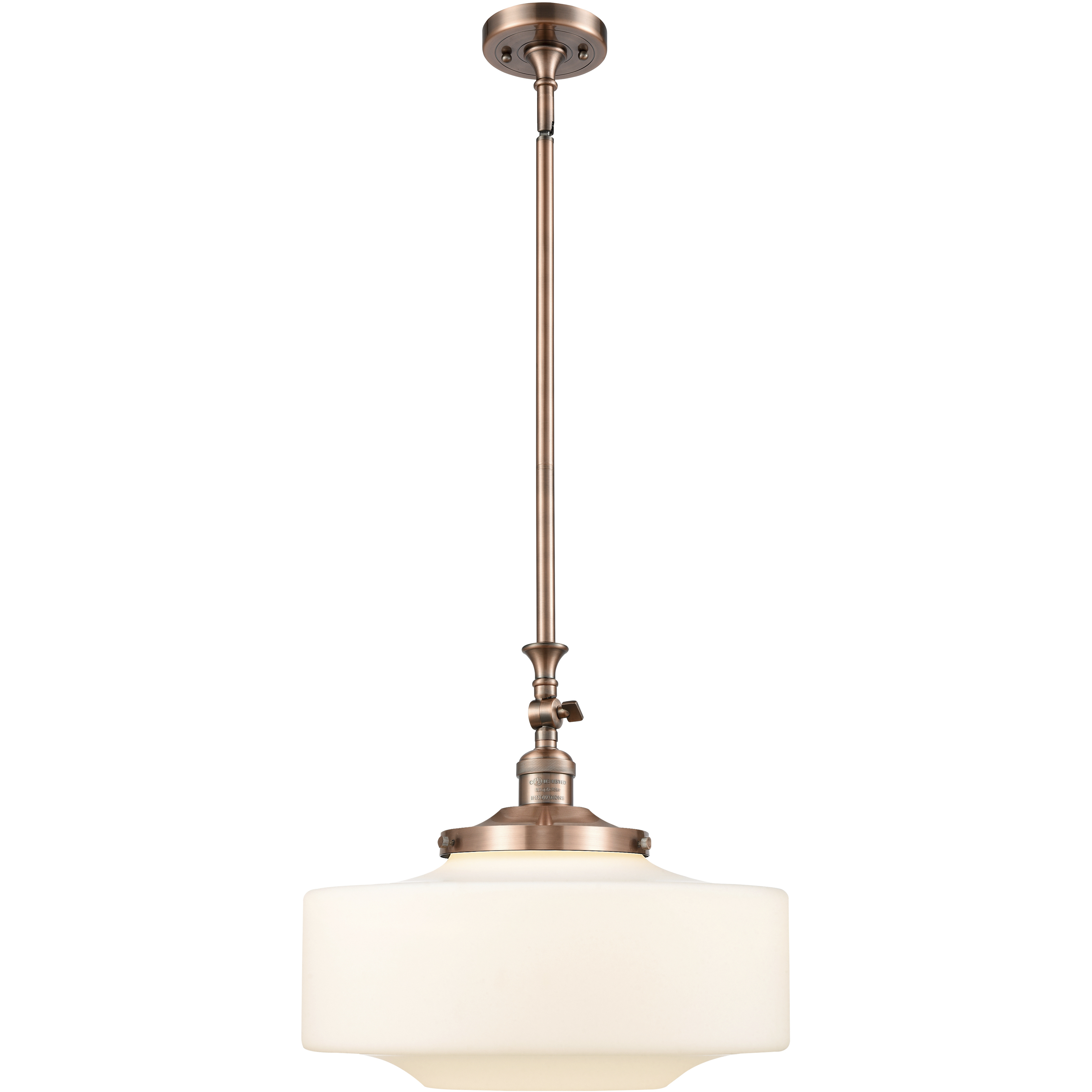 Franklin Restoration Bridgeton 1 Light 16 inch Antique Copper Mini Pendant Ceiling Light in Incandescent, Matte White