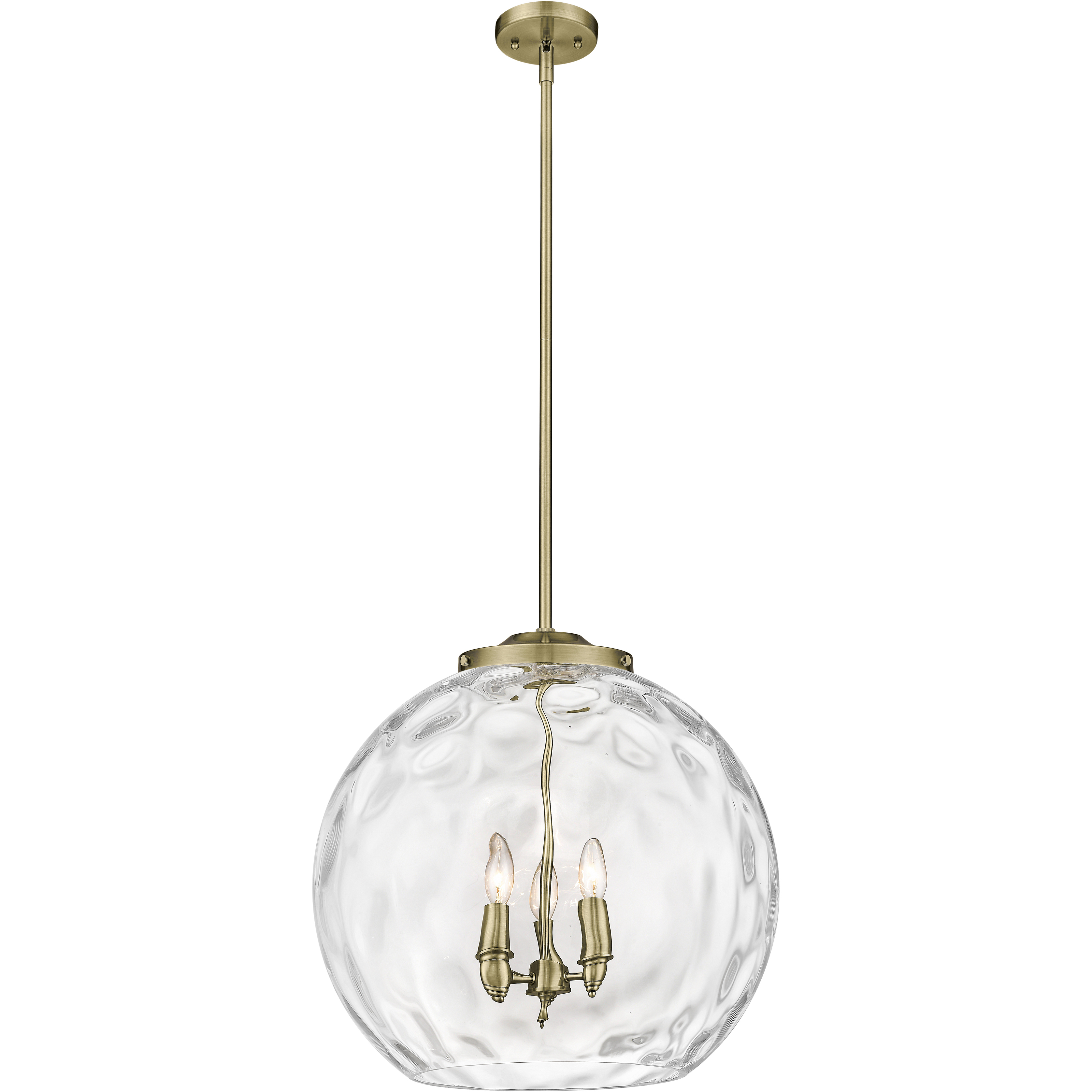 Ballston Athens Water Glass LED 17.88 inch Antique Brass Statement Pendant Ceiling Light
