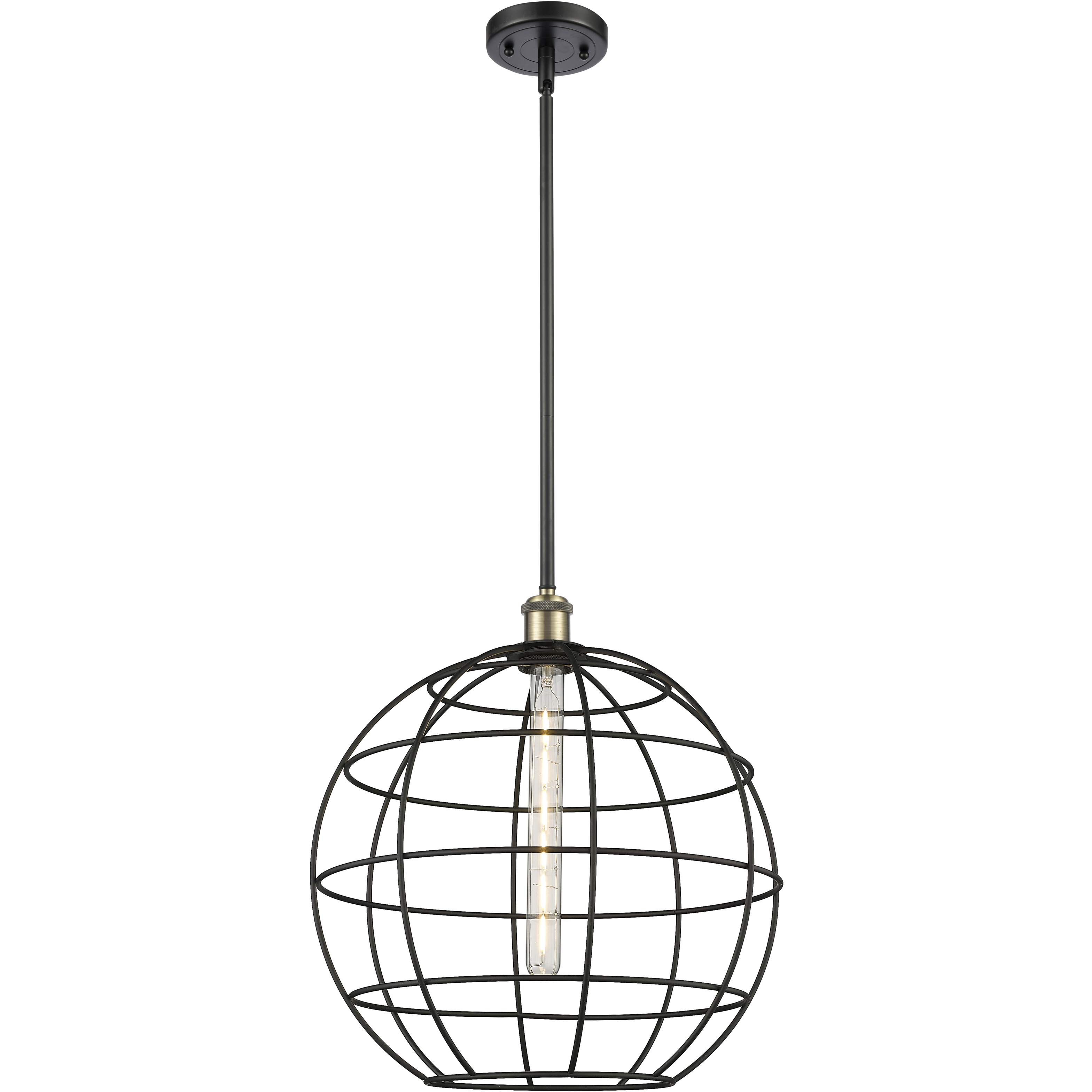 Lake Placid 1 Light 16 inch Black Antique Brass Pendant Ceiling Light