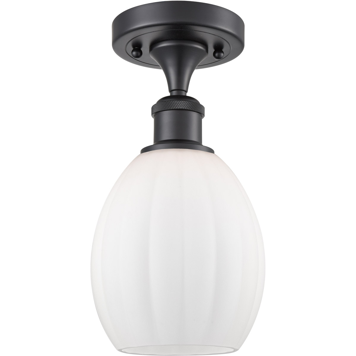 Ballston Eaton LED 6 inch Matte Black Semi-Flush Mount Ceiling Light, Ballston