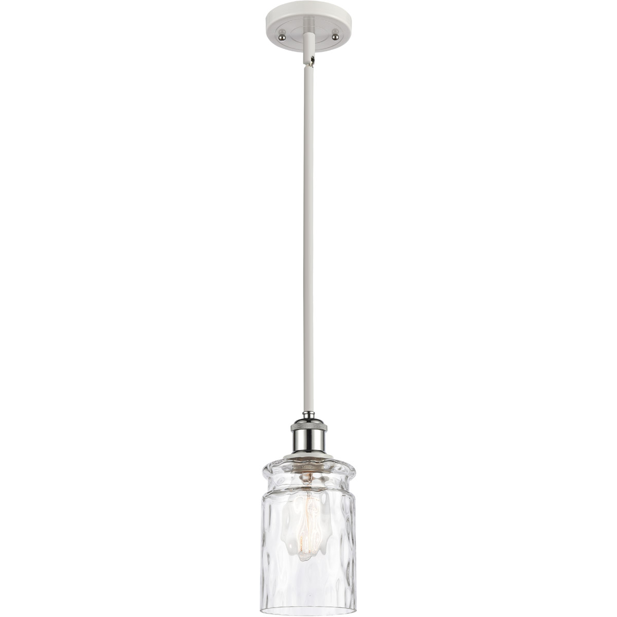 Ballston Candor 1 Light 5 inch White and Polished Chrome Pendant Ceiling Light in Clear Waterglass, Ballston