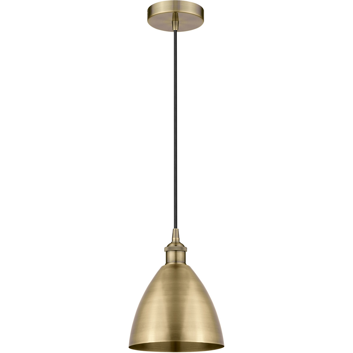 Edison Dome 1 Light 8 inch Antique Brass Mini Pendant Ceiling Light