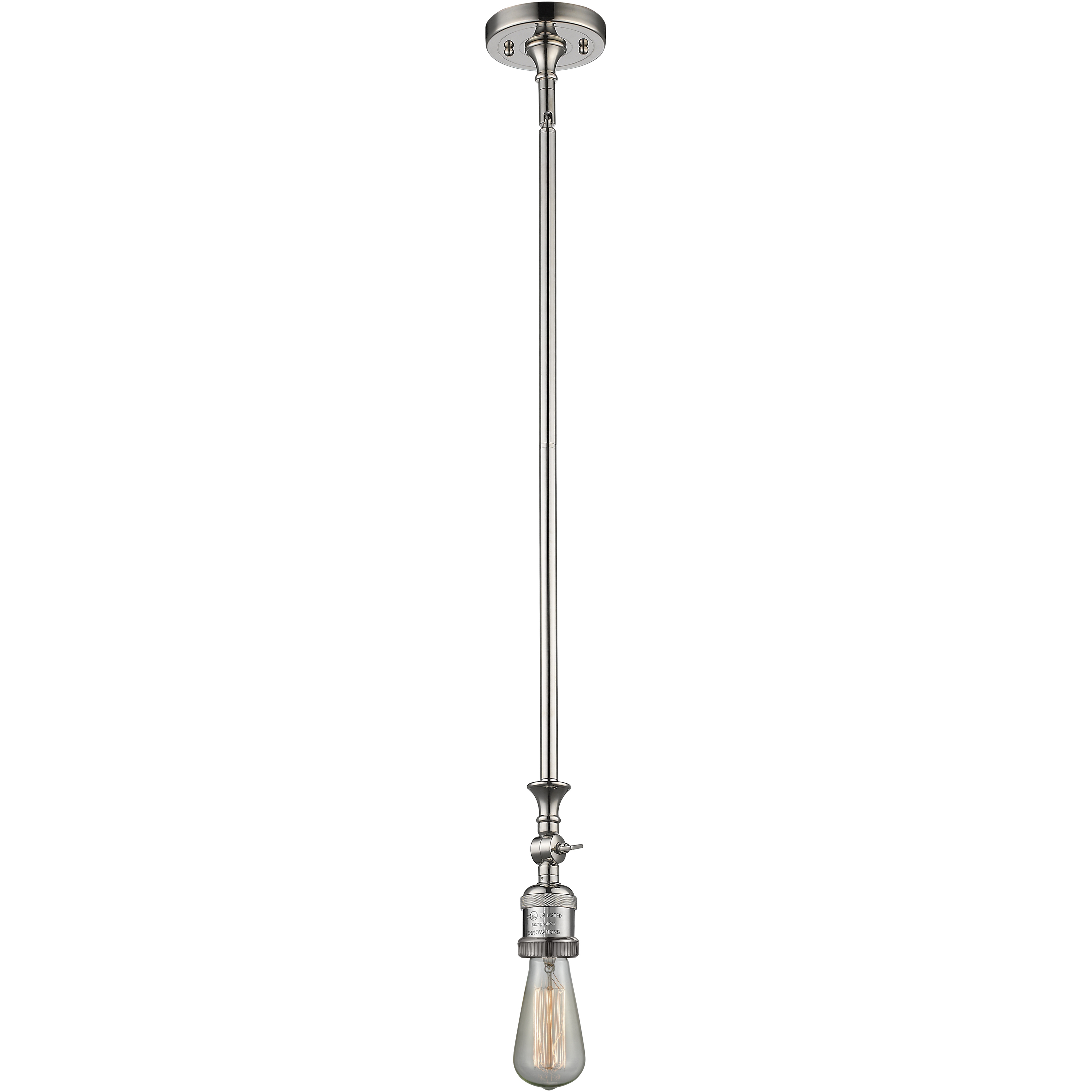 Franklin Restoration Bare Bulb 1 Light 4 inch Polished Nickel Mini Pendant Ceiling Light in Incandescent, Franklin Restoration
