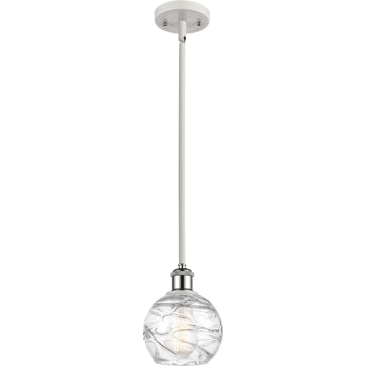 Ballston Small Deco Swirl LED 6 inch White and Polished Chrome Pendant Ceiling Light, Ballston