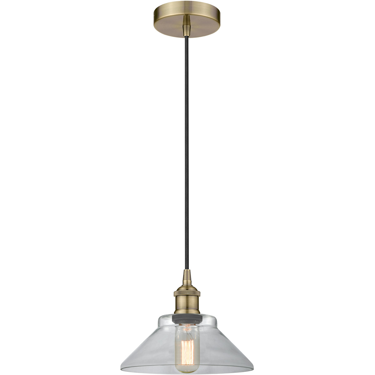 Edison Orwell 1 Light 8 inch Antique Brass Mini Pendant Ceiling Light