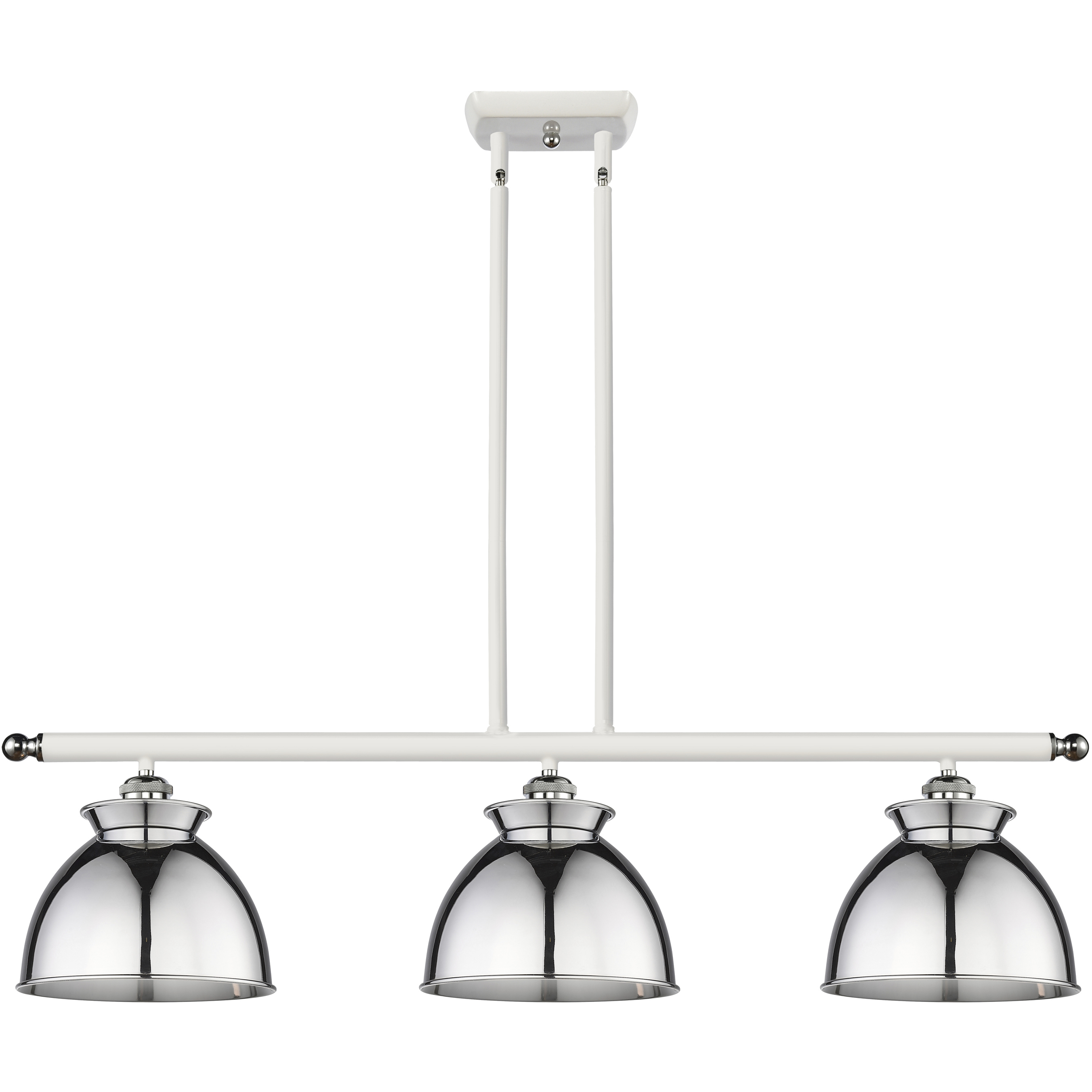 Adirondack 3 Light 36 inch White and Polished Chrome Island Light Ceiling Light in Incandescent